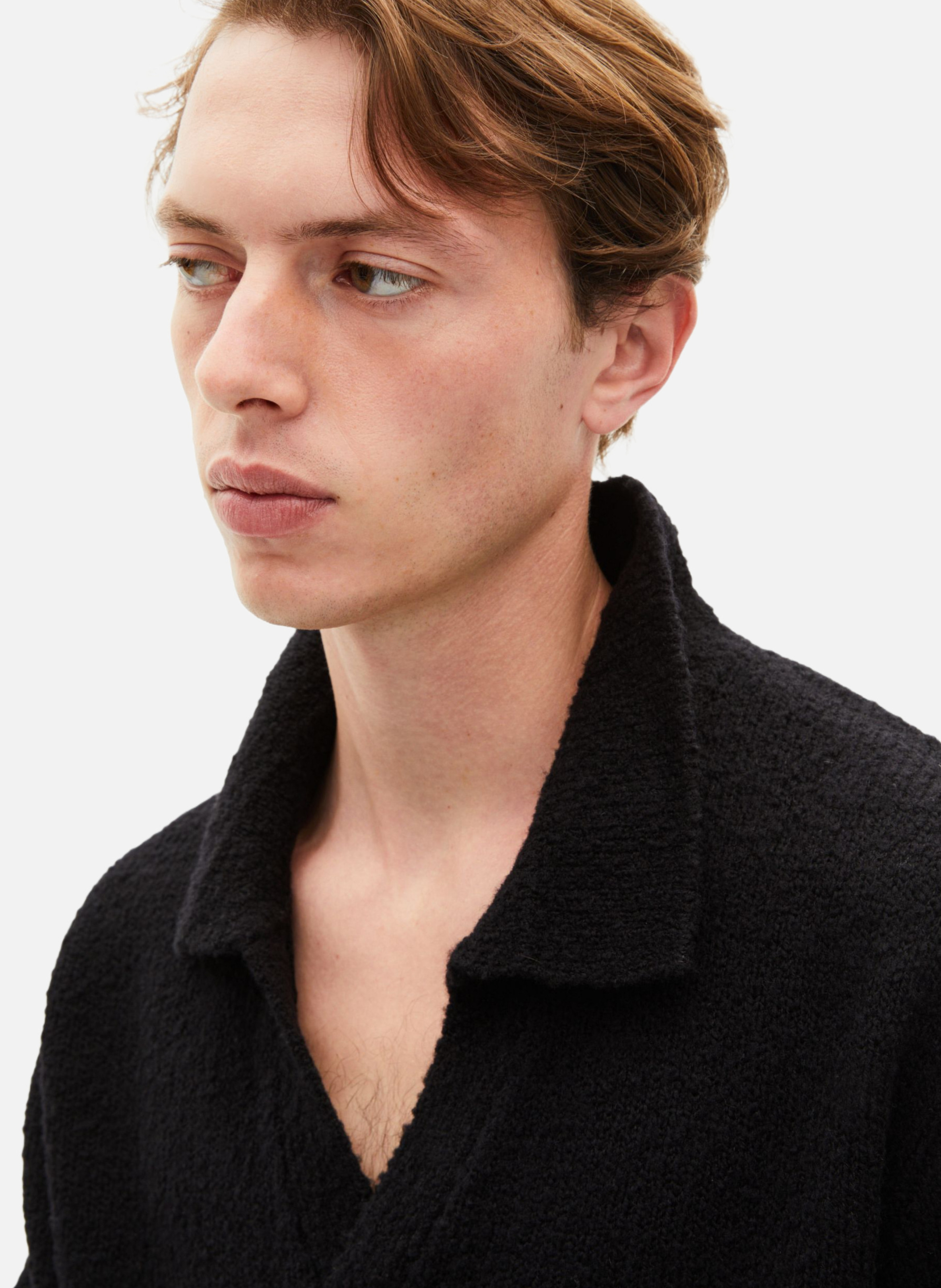 Pull col tunisien en laine THE KOOPLES Noir