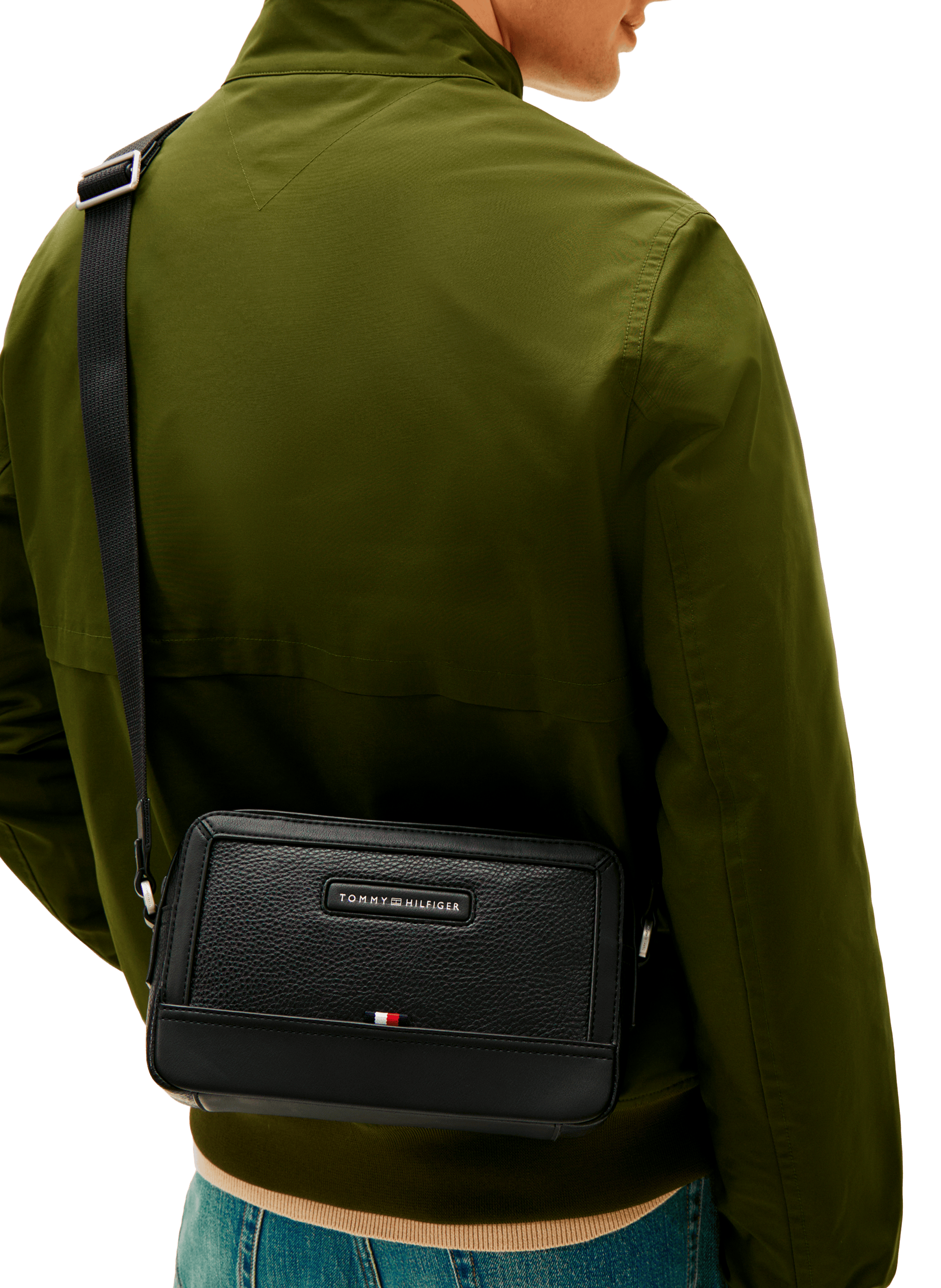 Faux leather messenger bag TOMMY HILFIGER Black