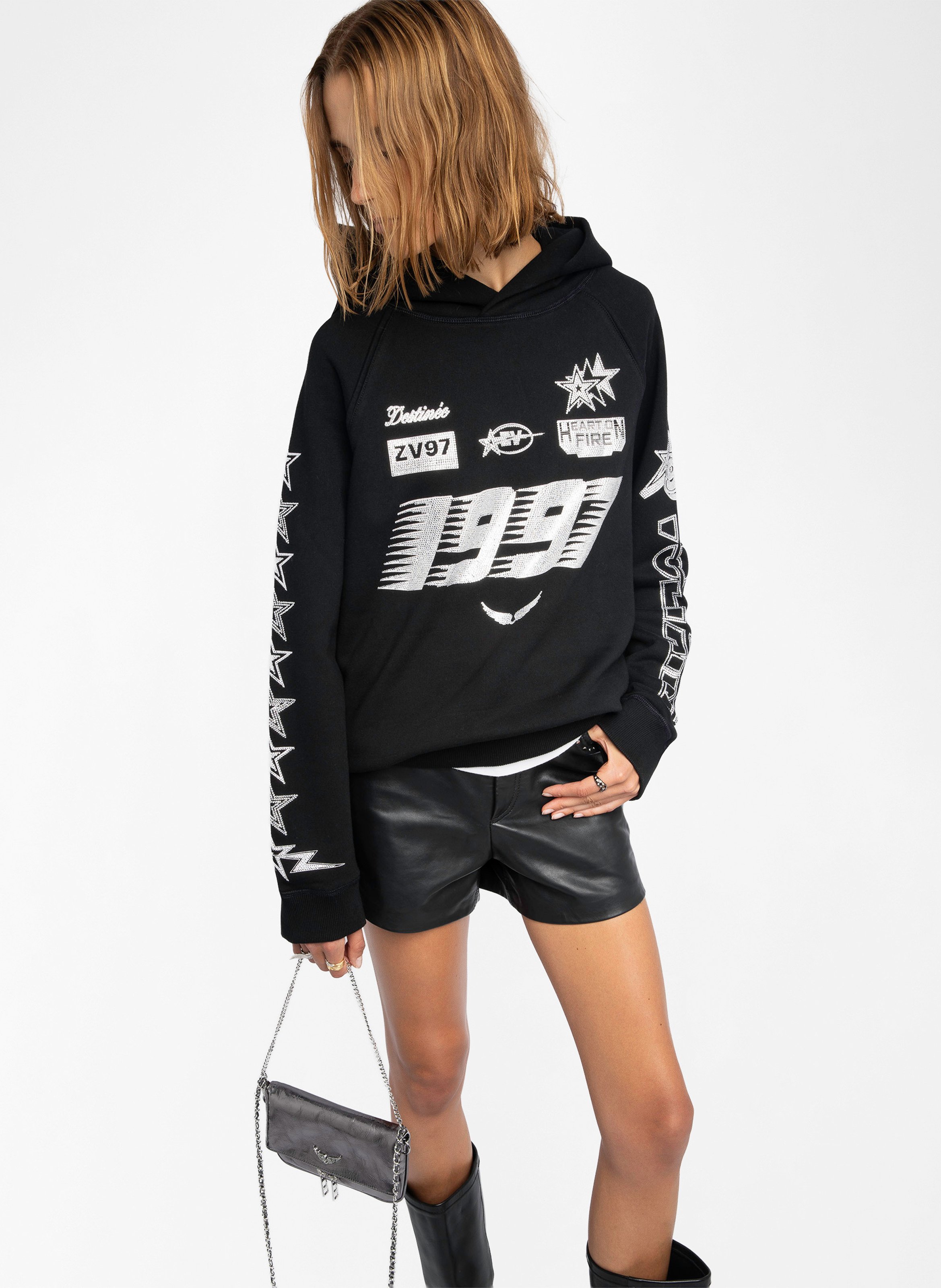 Sweatshirt col rond en coton georgio ZADIG&VOLTAIRE Noir