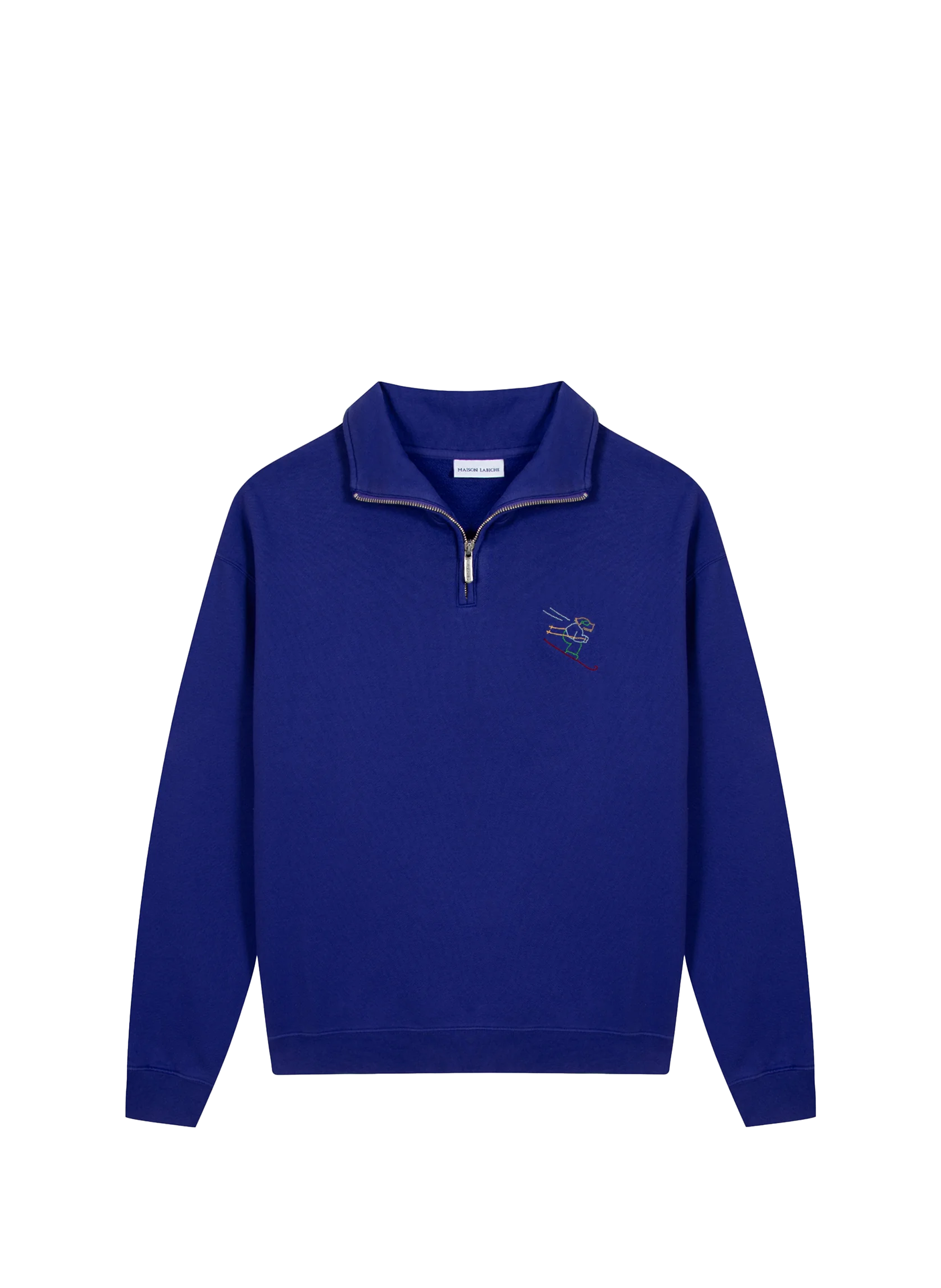 MAISON LABICHE Oversized cotton zip-up sweatshirt Blue