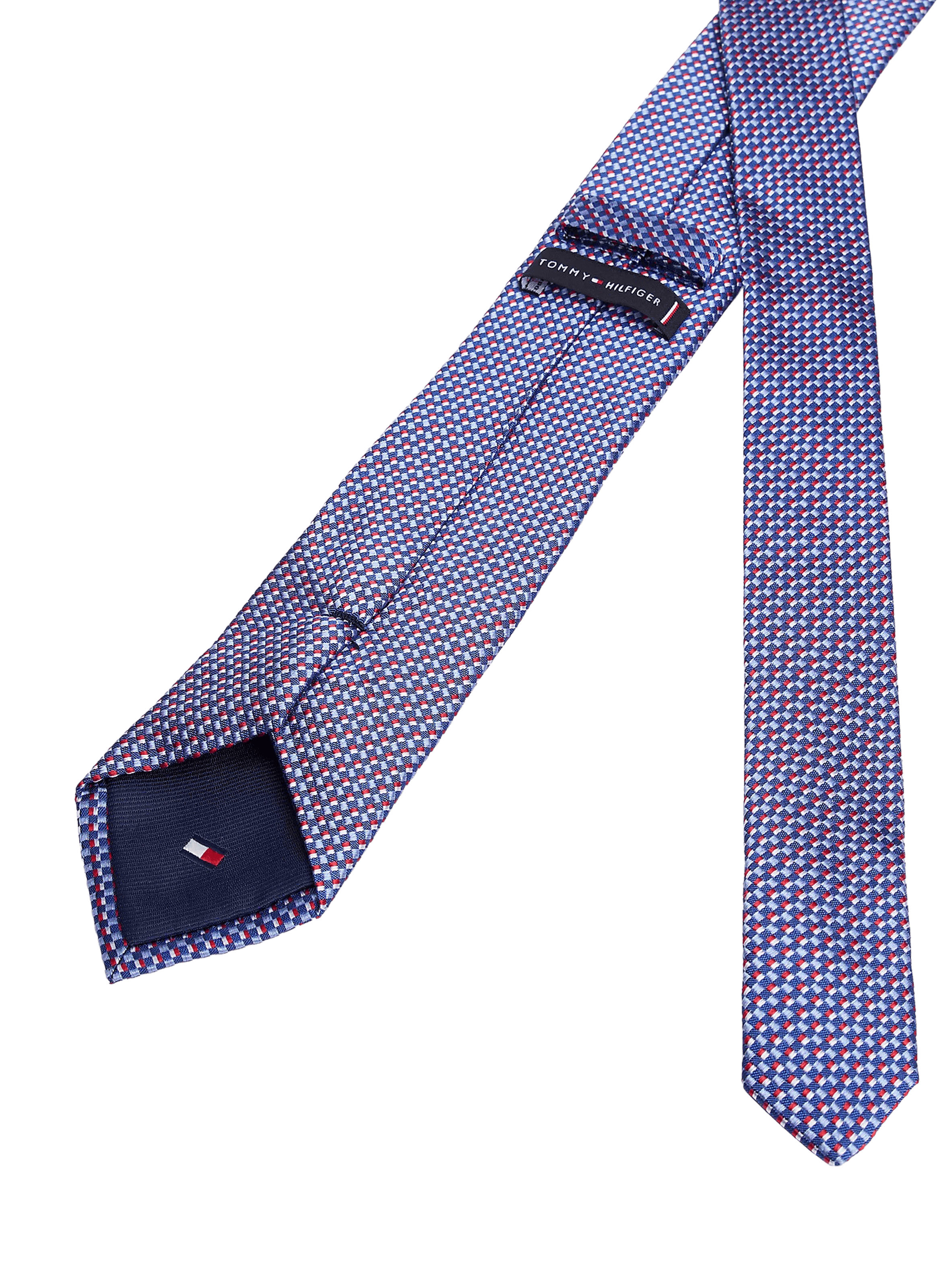 Printed silk tie TOMMY HILFIGER Blue