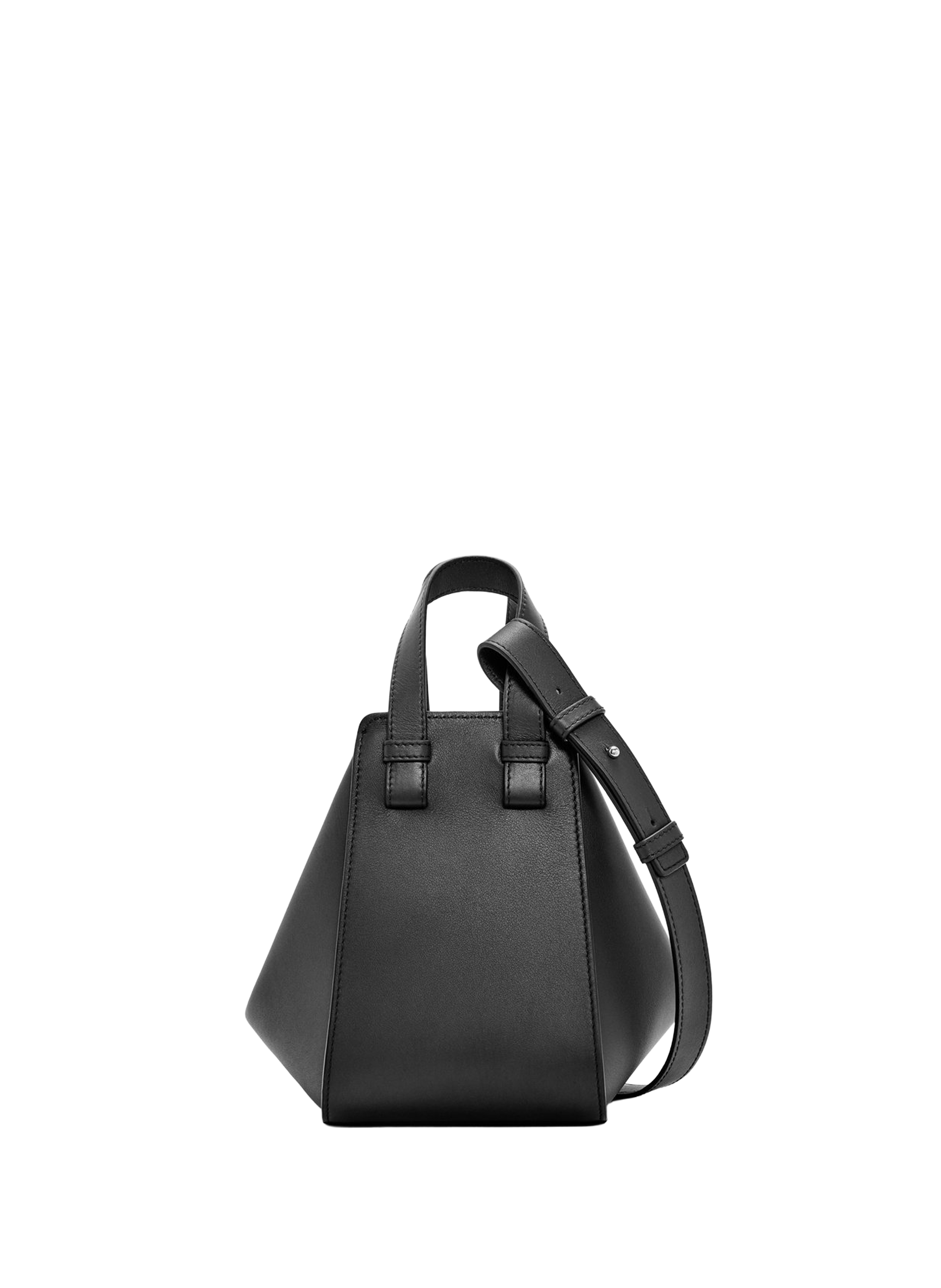 Sac Hammock Compact en cuir de veau classique LOEWE Noir