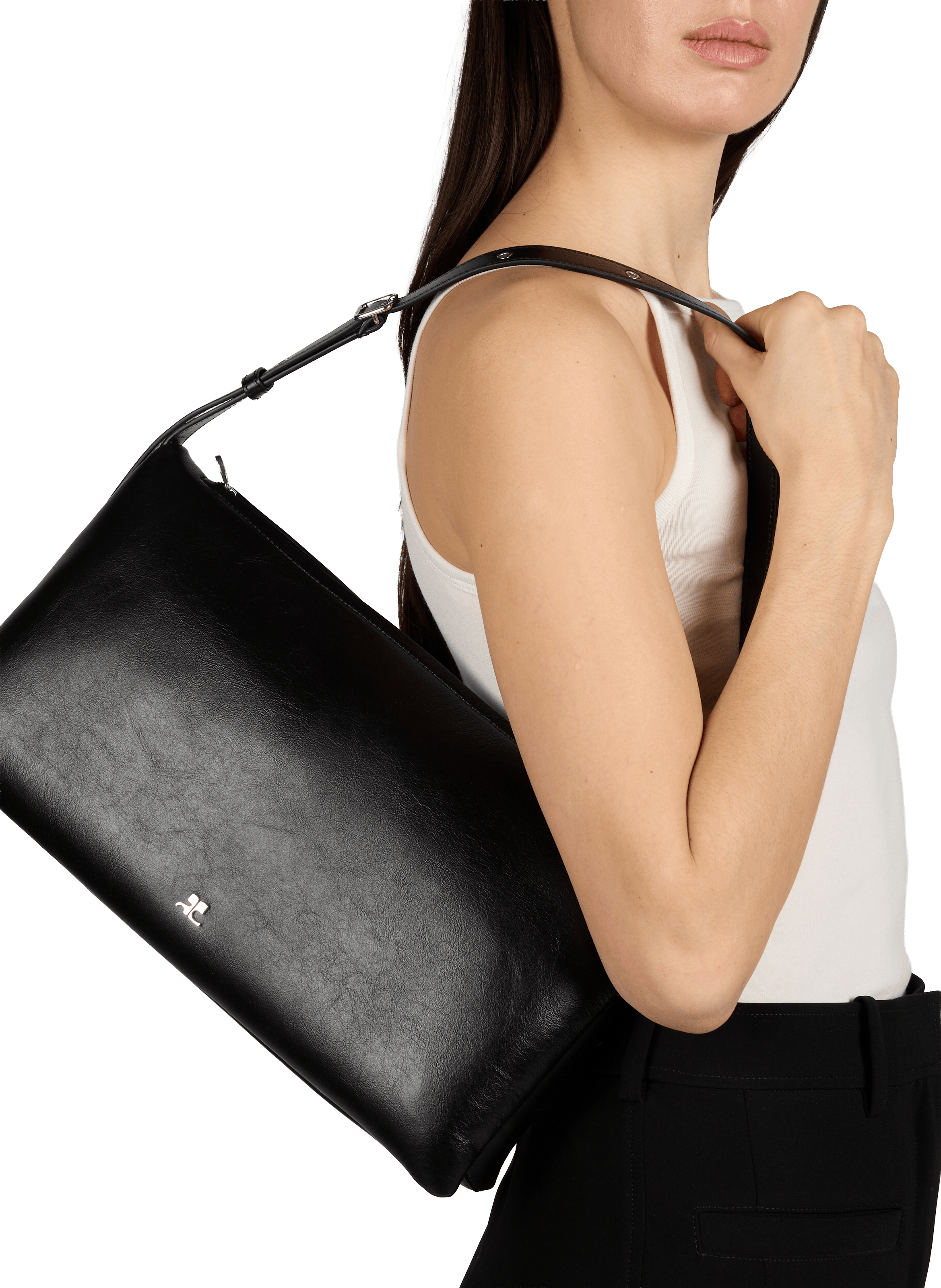 Cleo leather handbag COURRÈGES Black