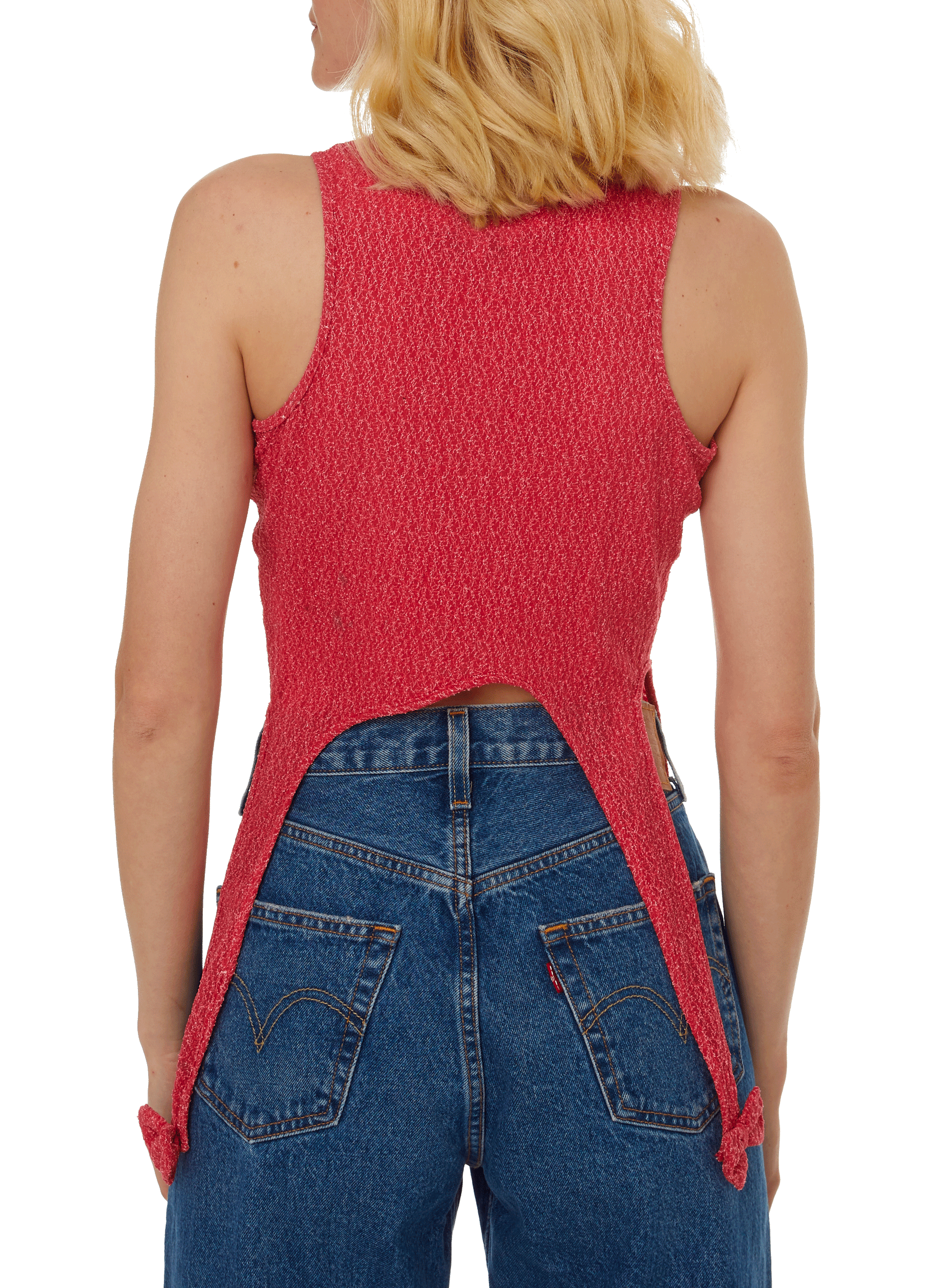 Top sans manches avec noeuds COLLINA STRADA Rose