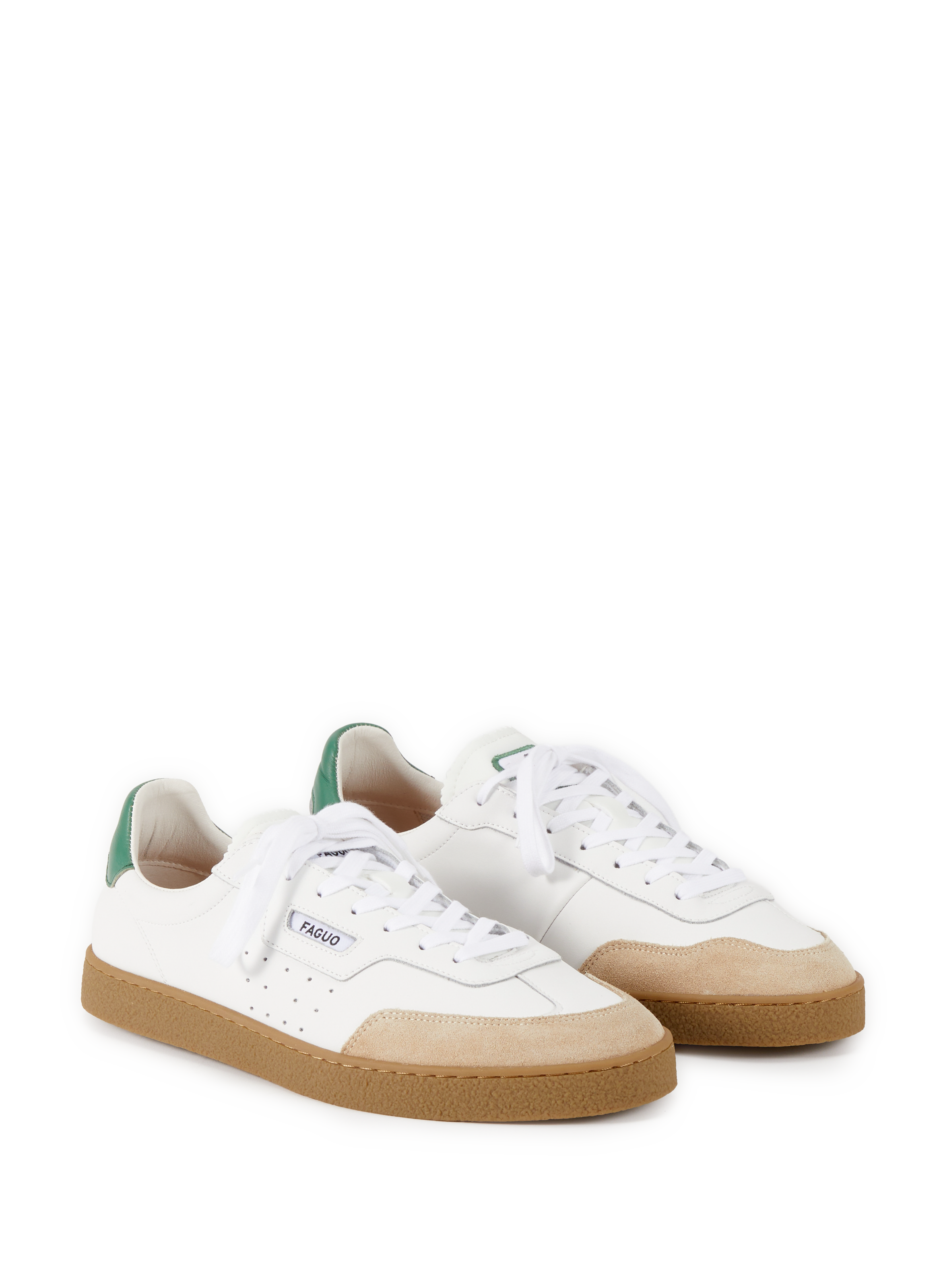 Baskets Lumbo en cuir mélangé FAGUO Blanc