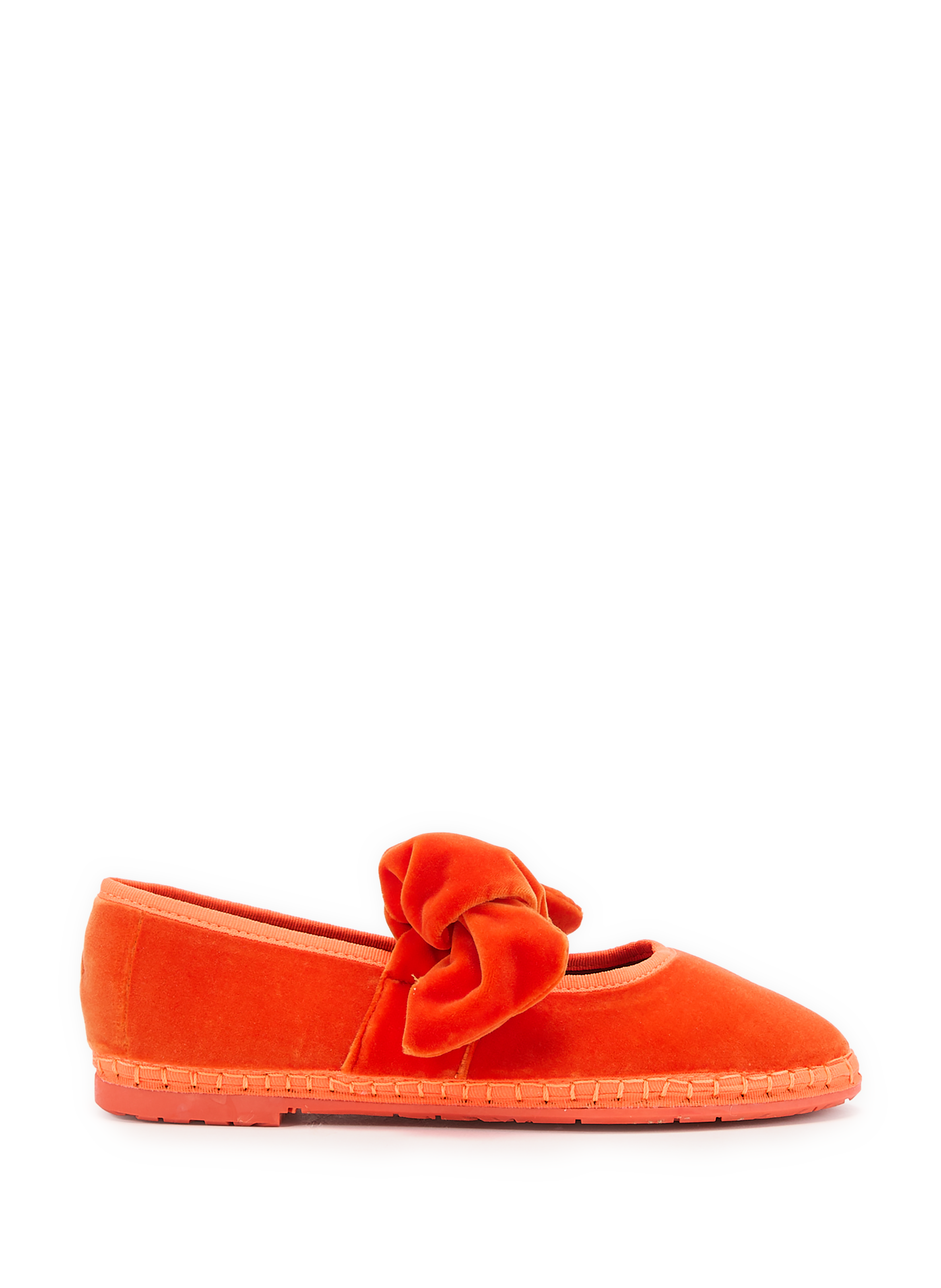 Velvet ballet flats in blended cotton FLABELUS Orange