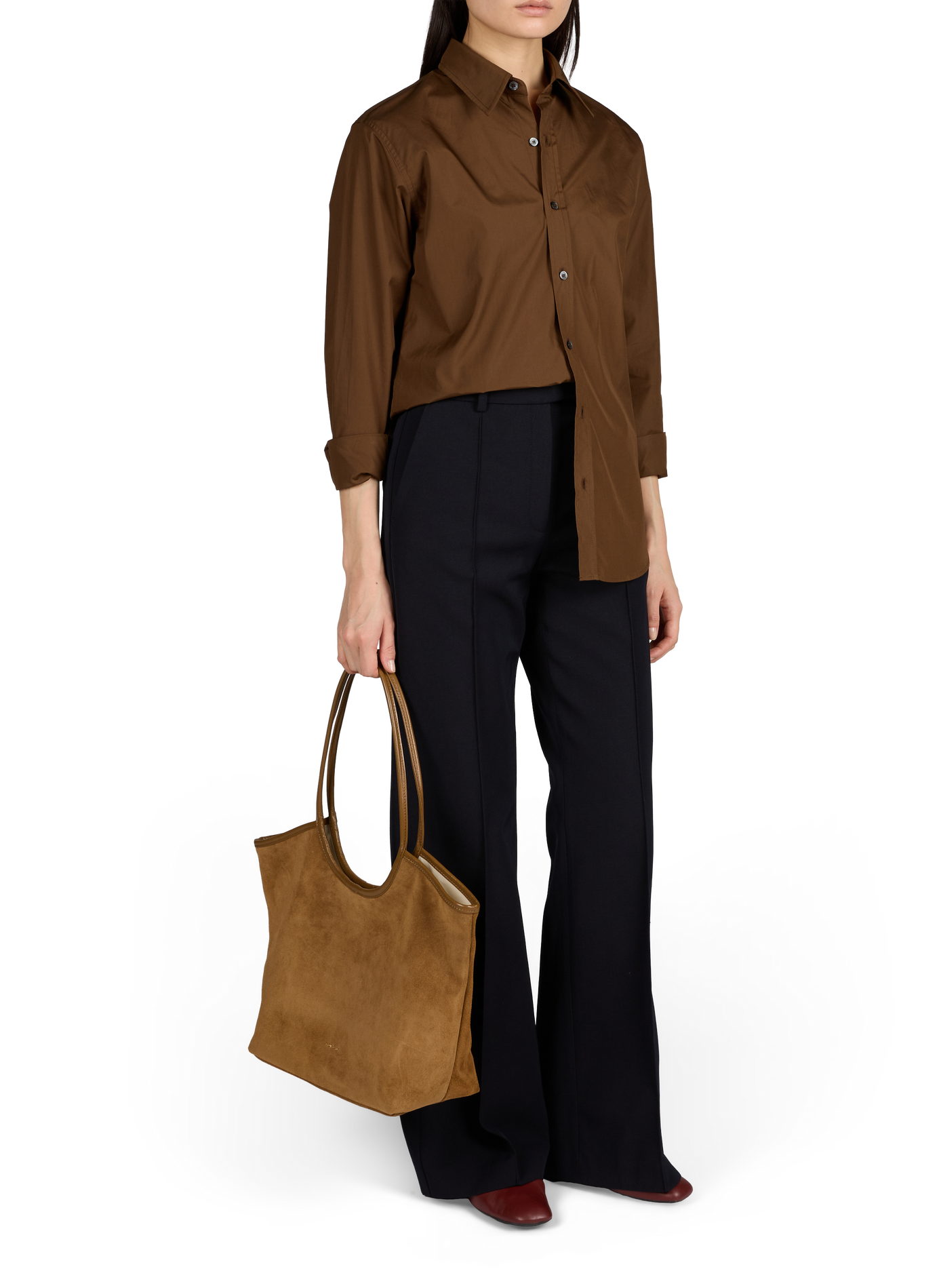 Solid classic collar cotton shirt A.P.C. Green