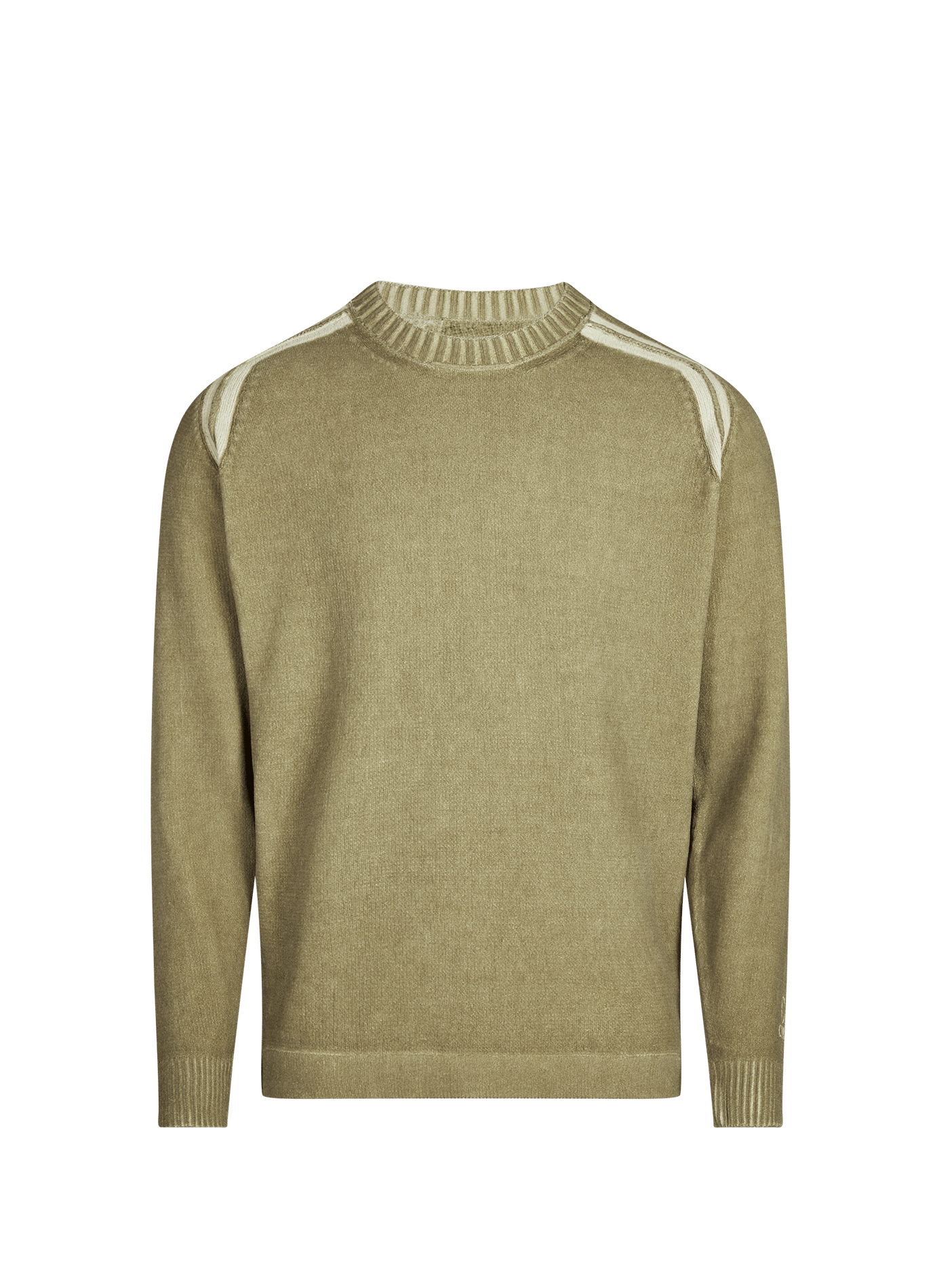 Pull col rond en coton CP COMPANY Vert