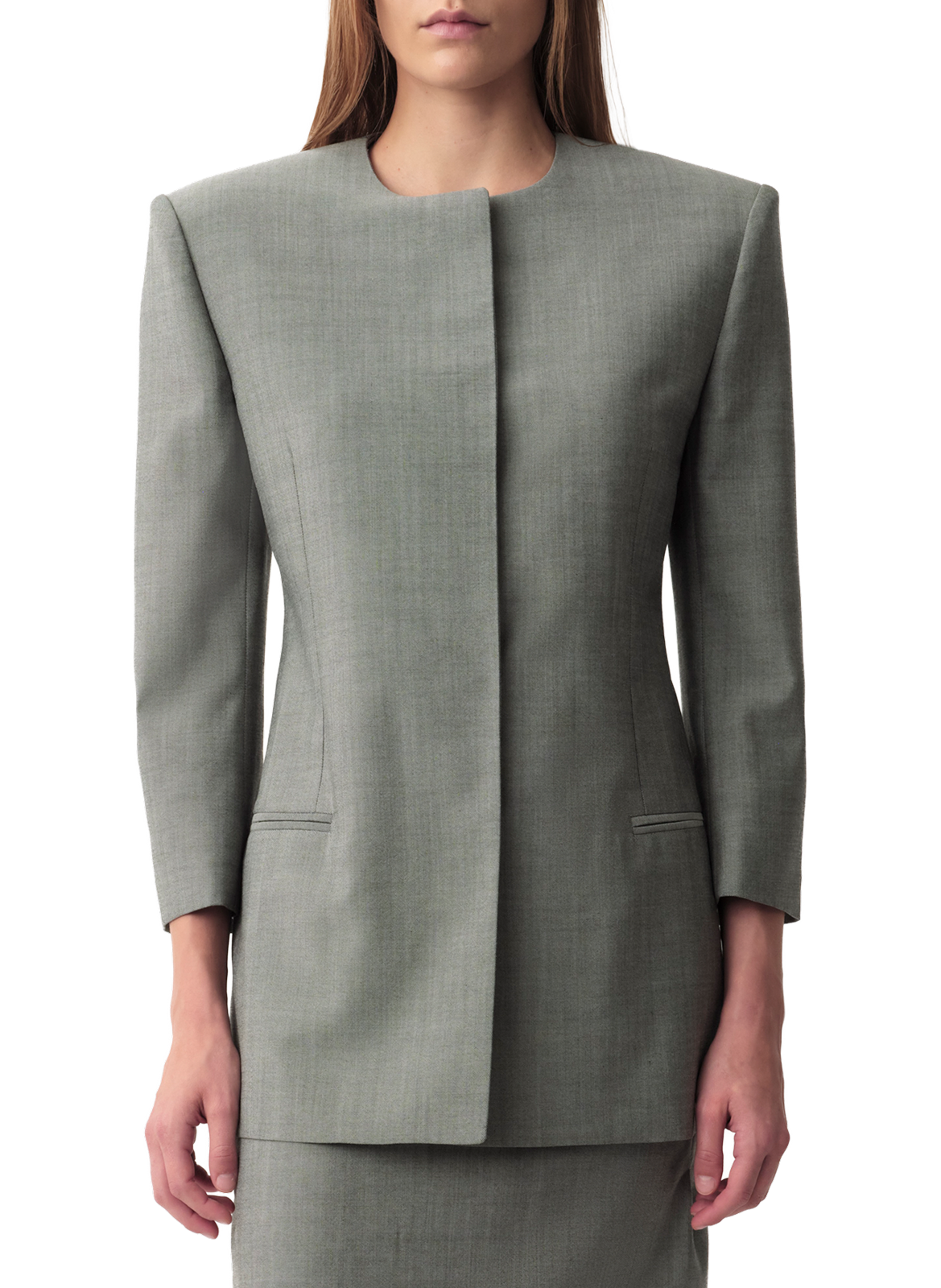 Veste blazer Parker en laine Calvin Klein Collection Gris