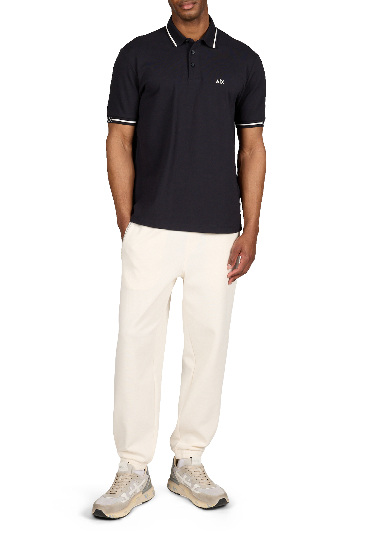 Short sleeve cotton polo shirt ARMANI EXCHANGE Blue