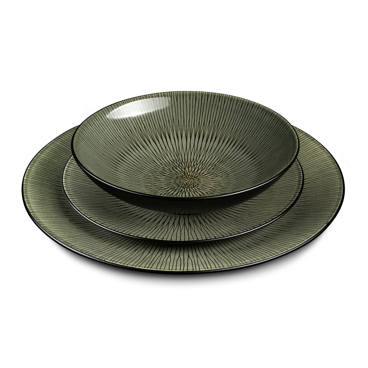 Hypnose - assiette plate 27 cm (lot de 6) MEDARD DE NOBLAT Vert