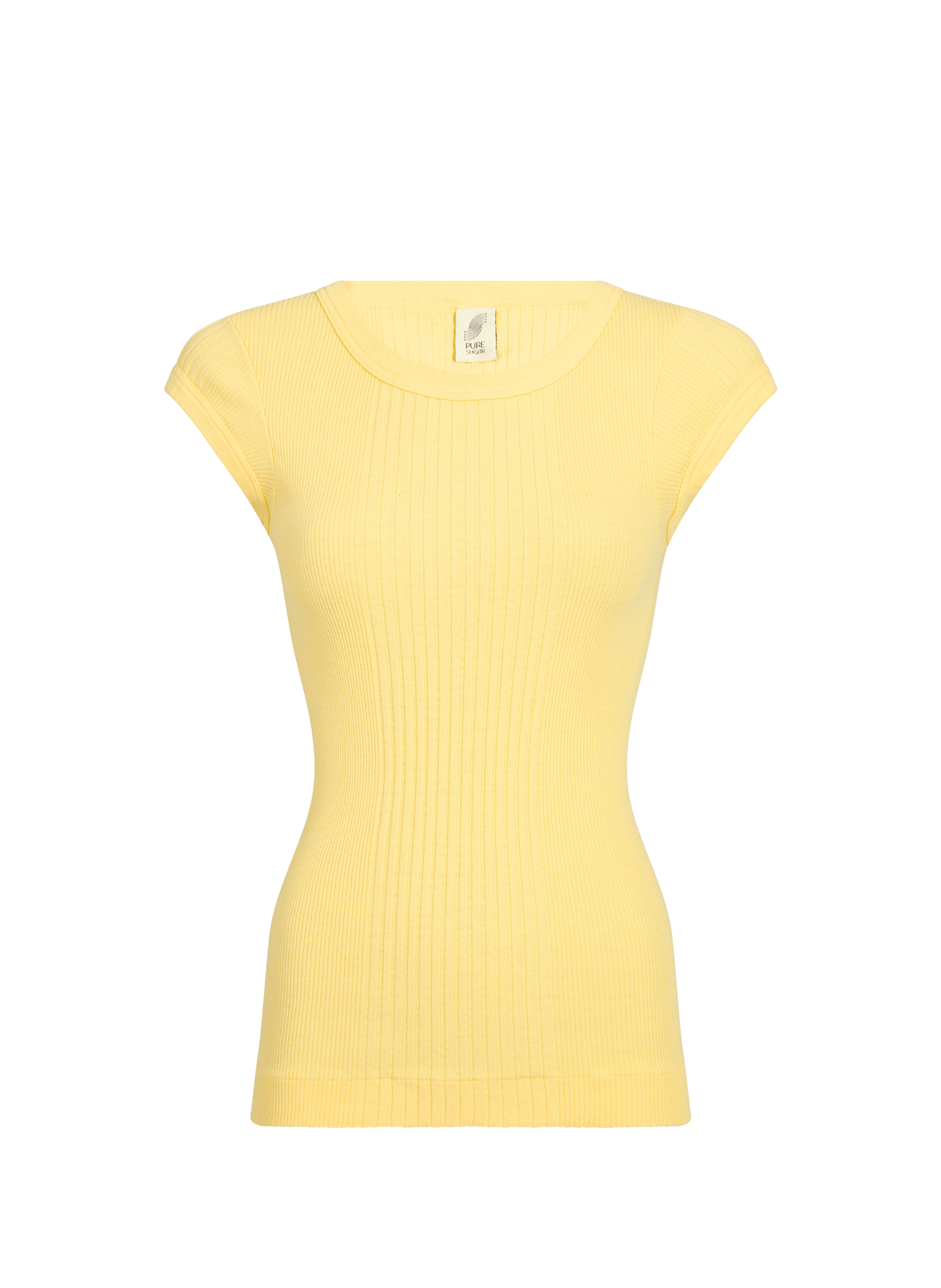 T-shirt Chalain à petites manches en maille de coton CHALAIN Paille