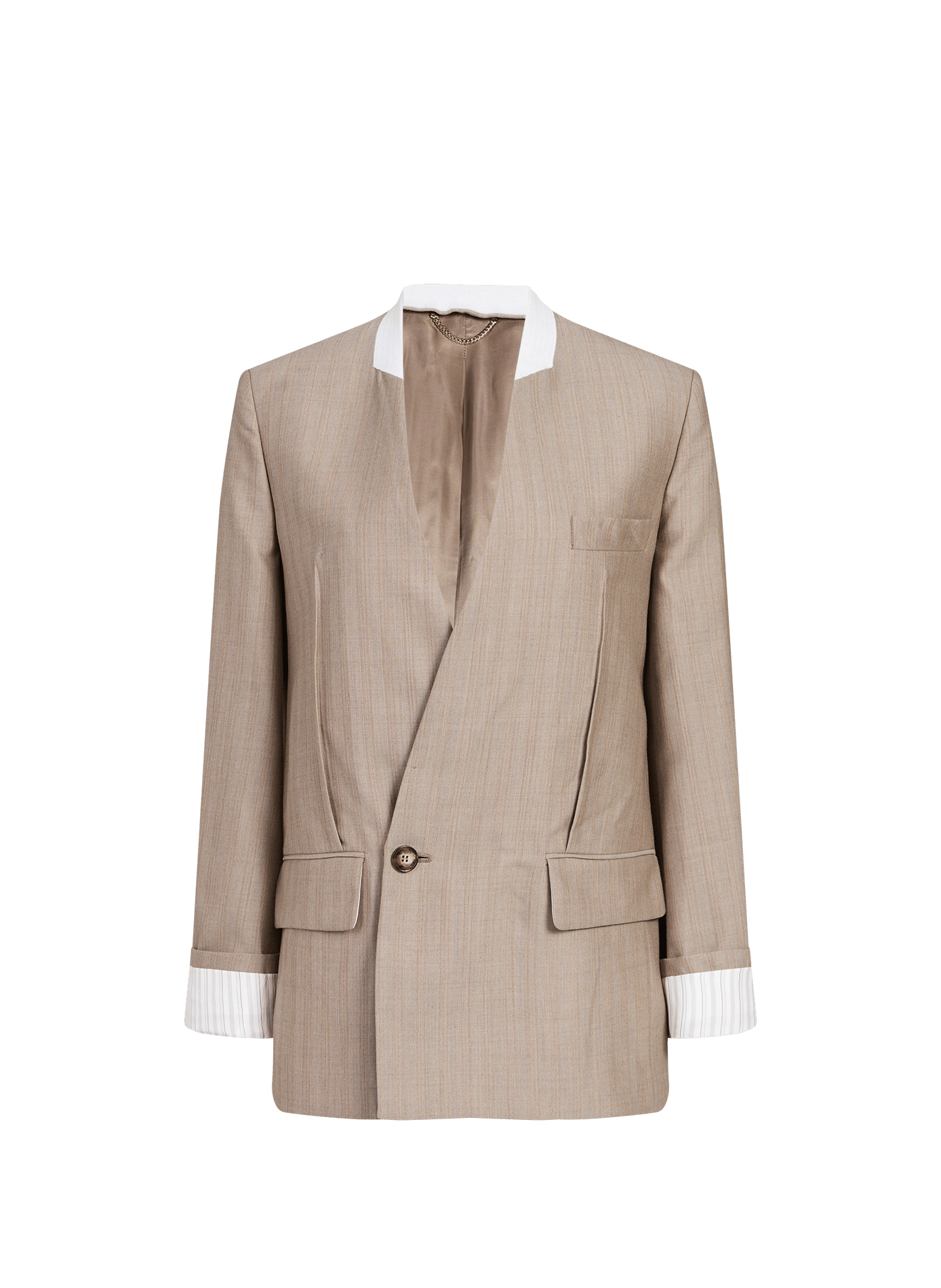 Veste encolure V en laine vierge VICTORIA BECKHAM Marron