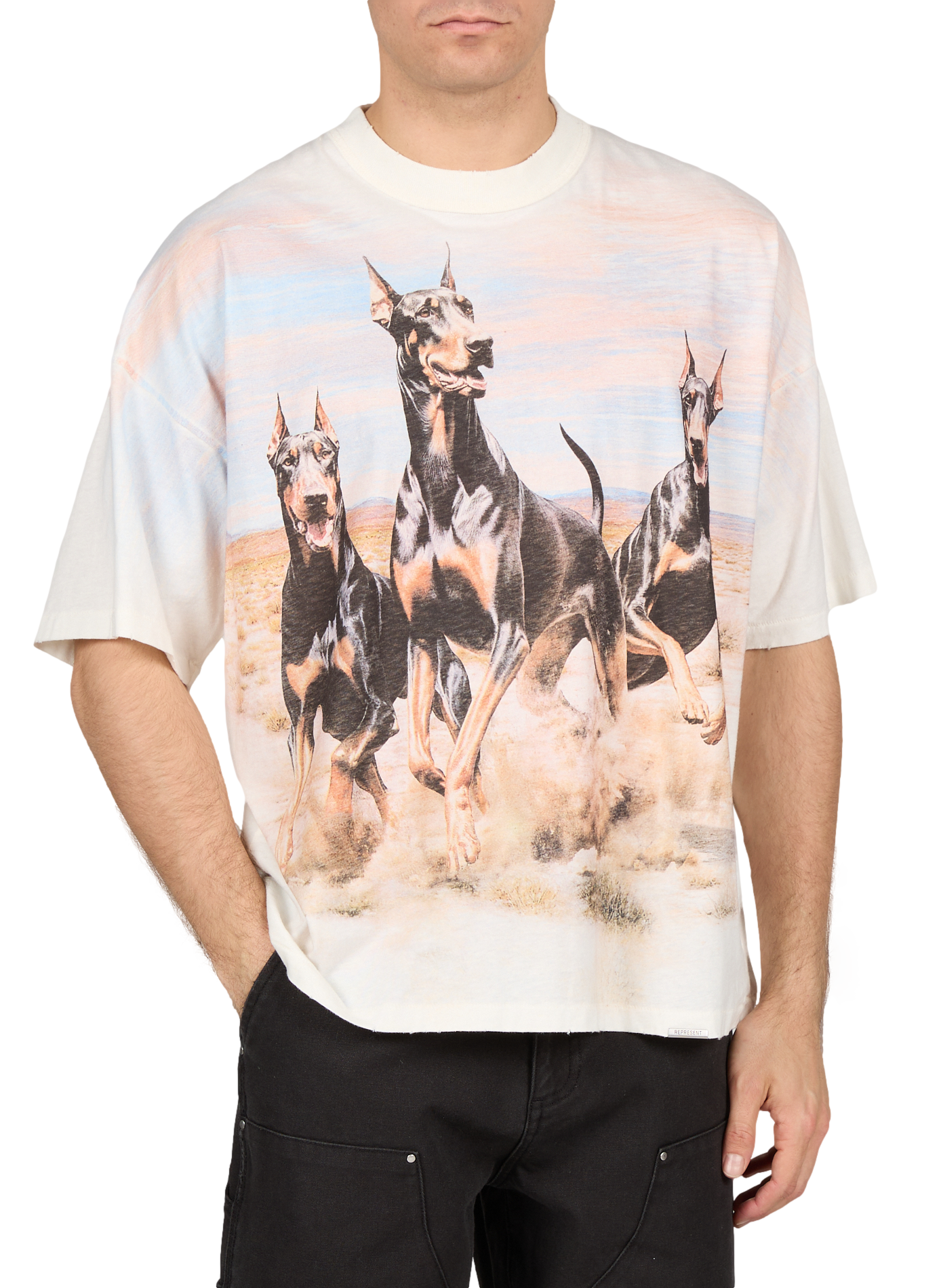 T-shirt imprimé en coton mélangé REPRESENT Blanc