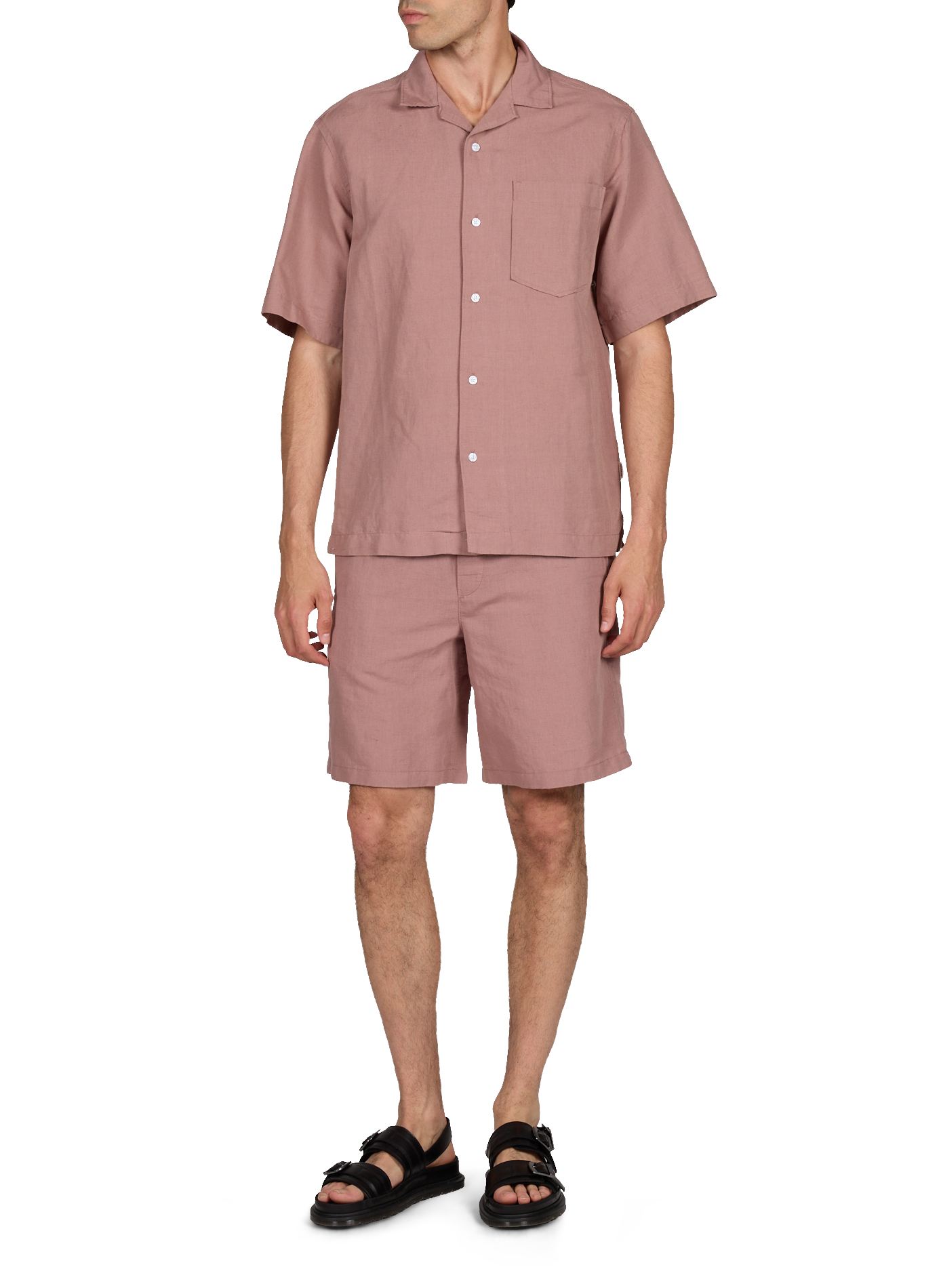 Kurzer Leinen- und Baumwollrock MINIMUM Rosa