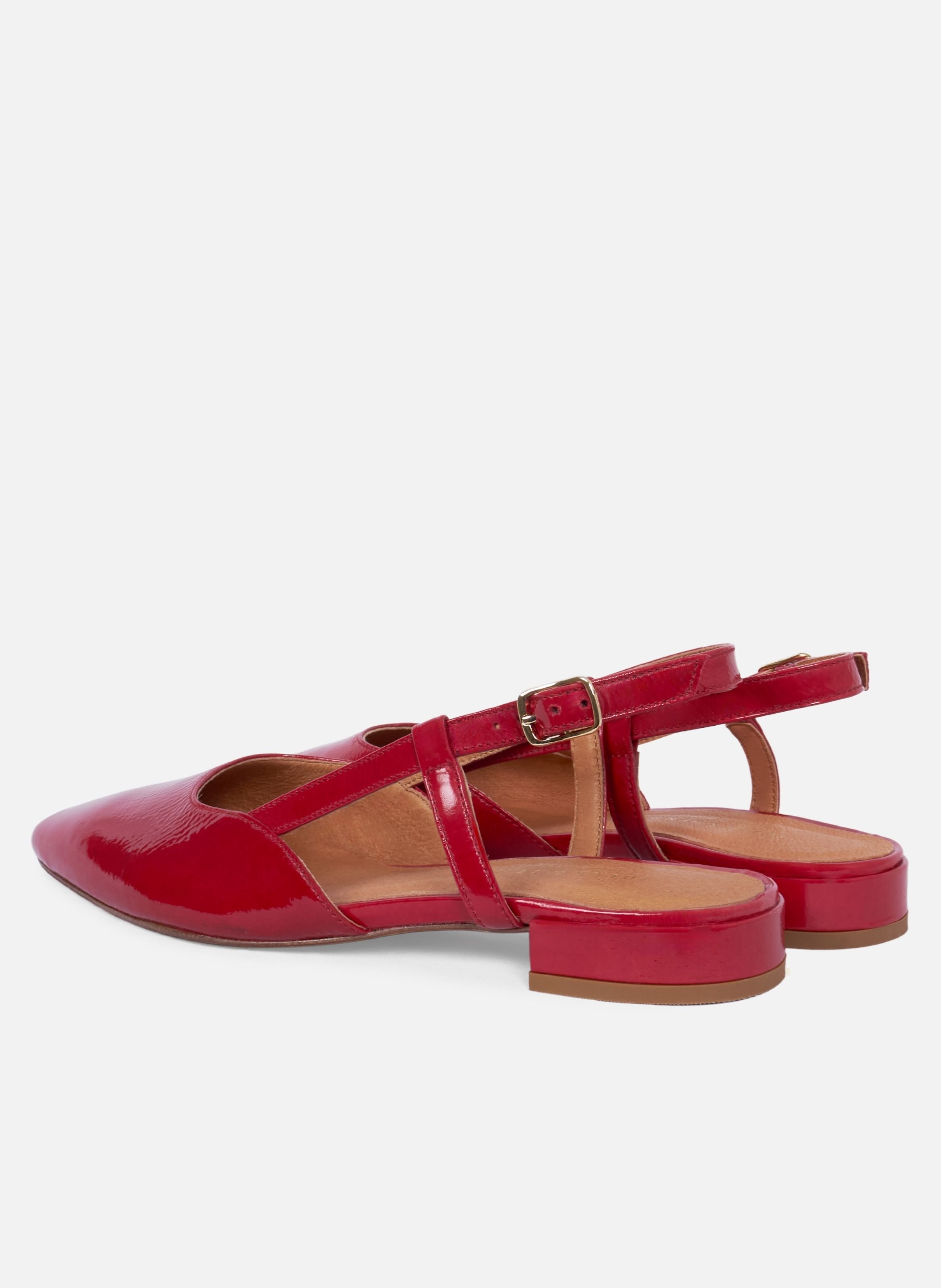 Ballerines slingback elise cuir vernis JULES & JENN Rouge