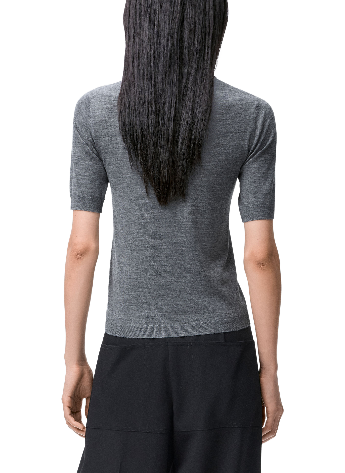 Short-sleeved wool sweater LOEWE Grey