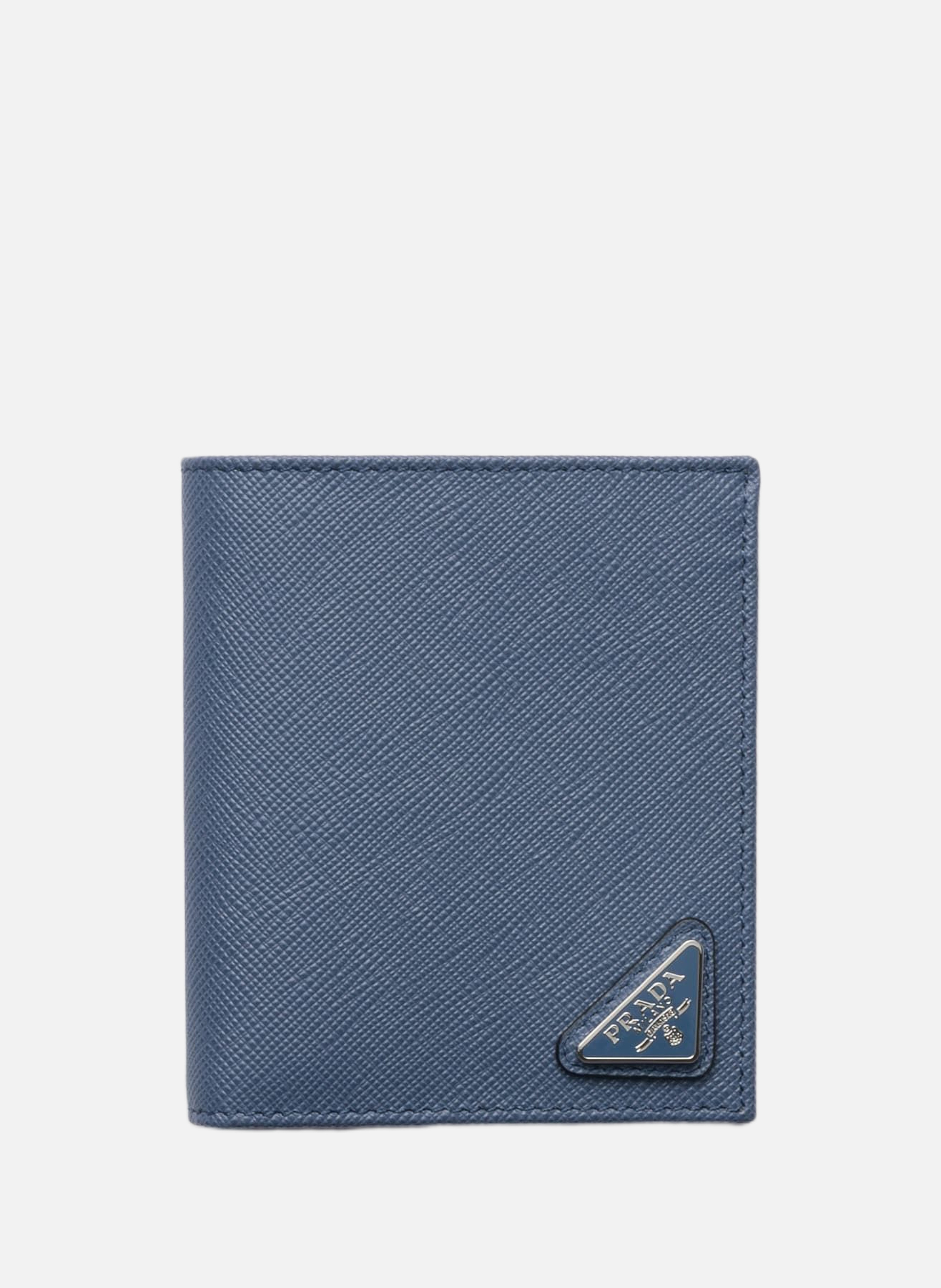 Portefeuille en cuir saffiano PRADA Bleu