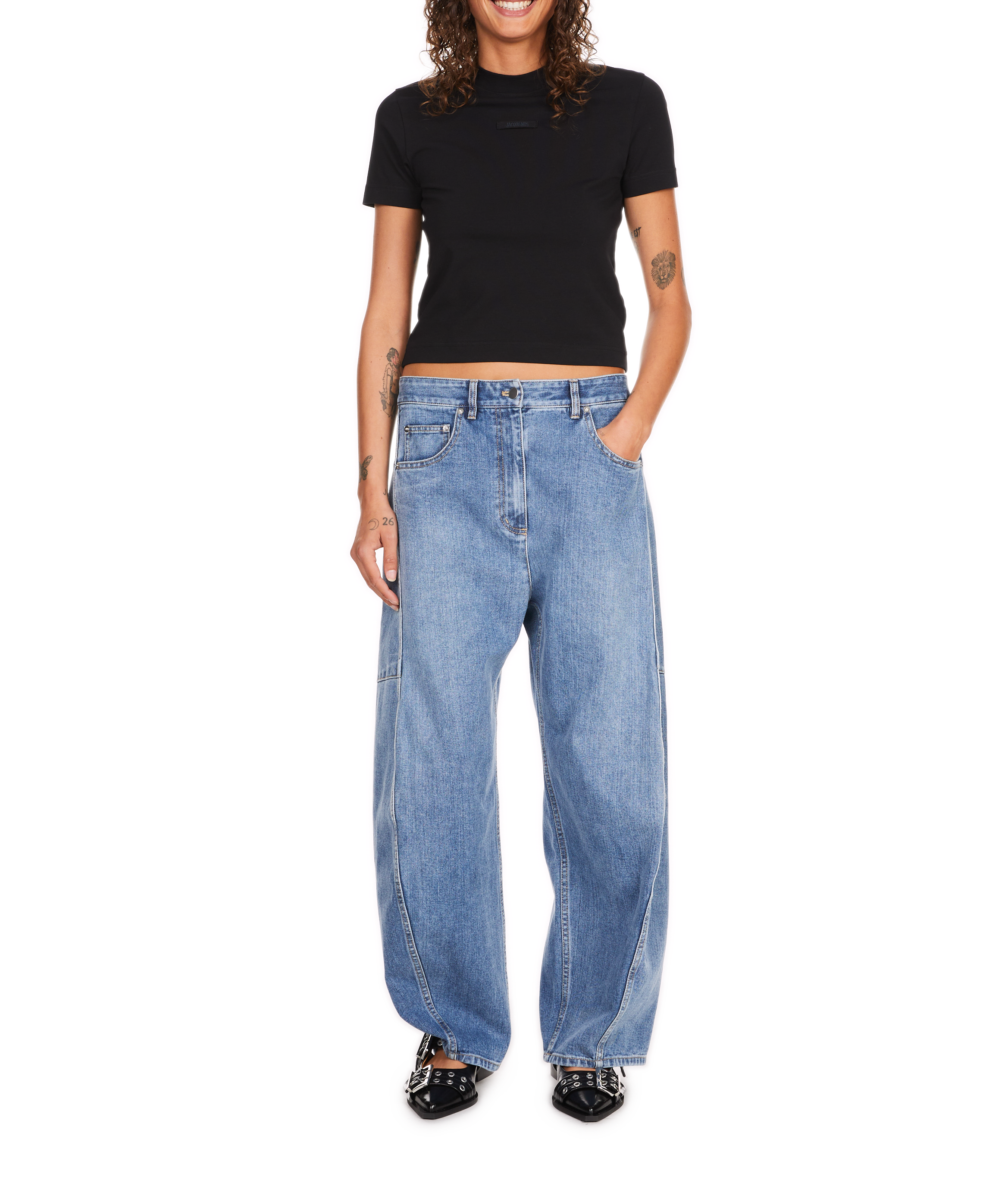 Grosgrain logo T-shirt JACQUEMUS Black