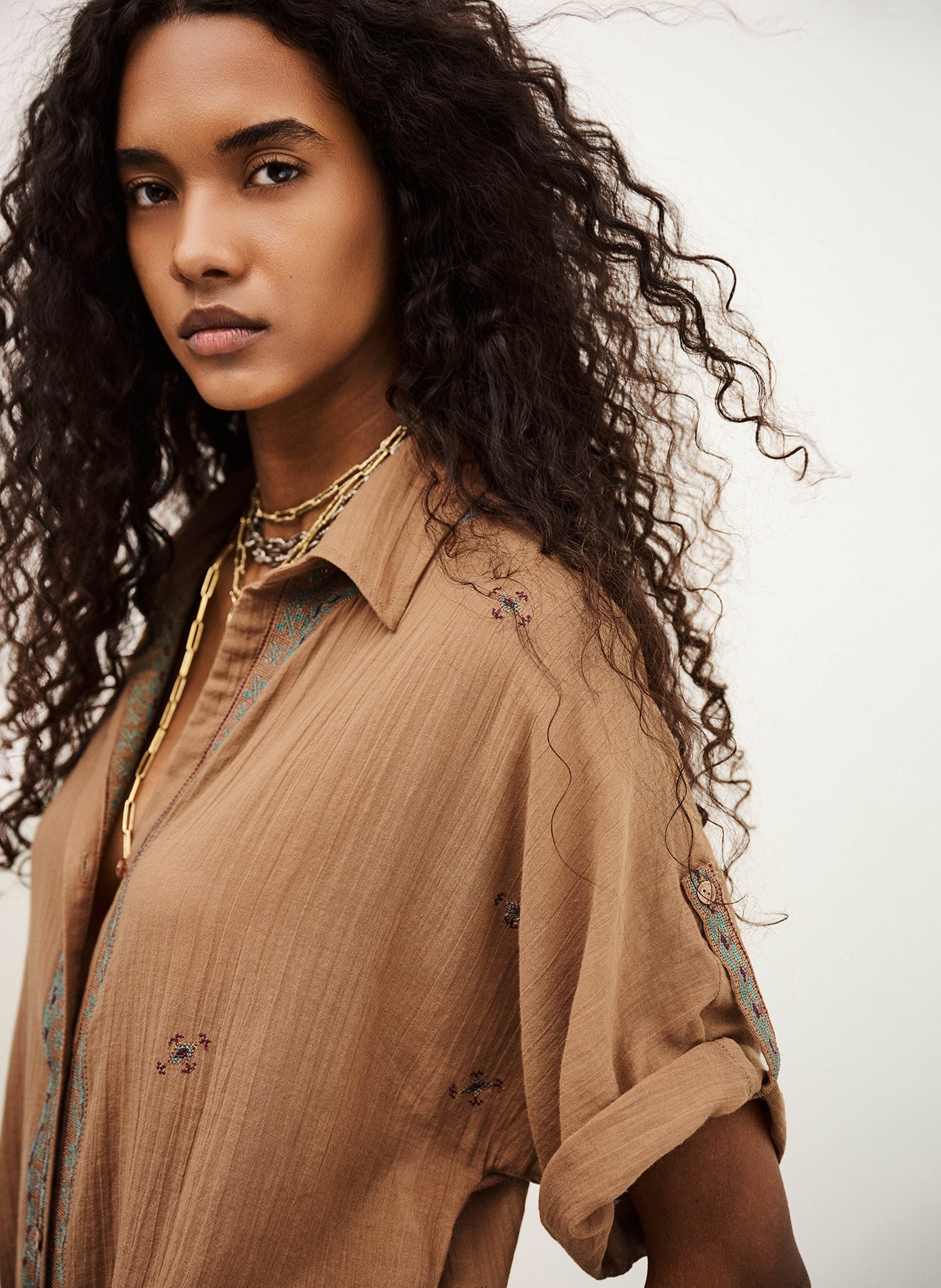 Chemise col classique en coton daela BA&SH Beige