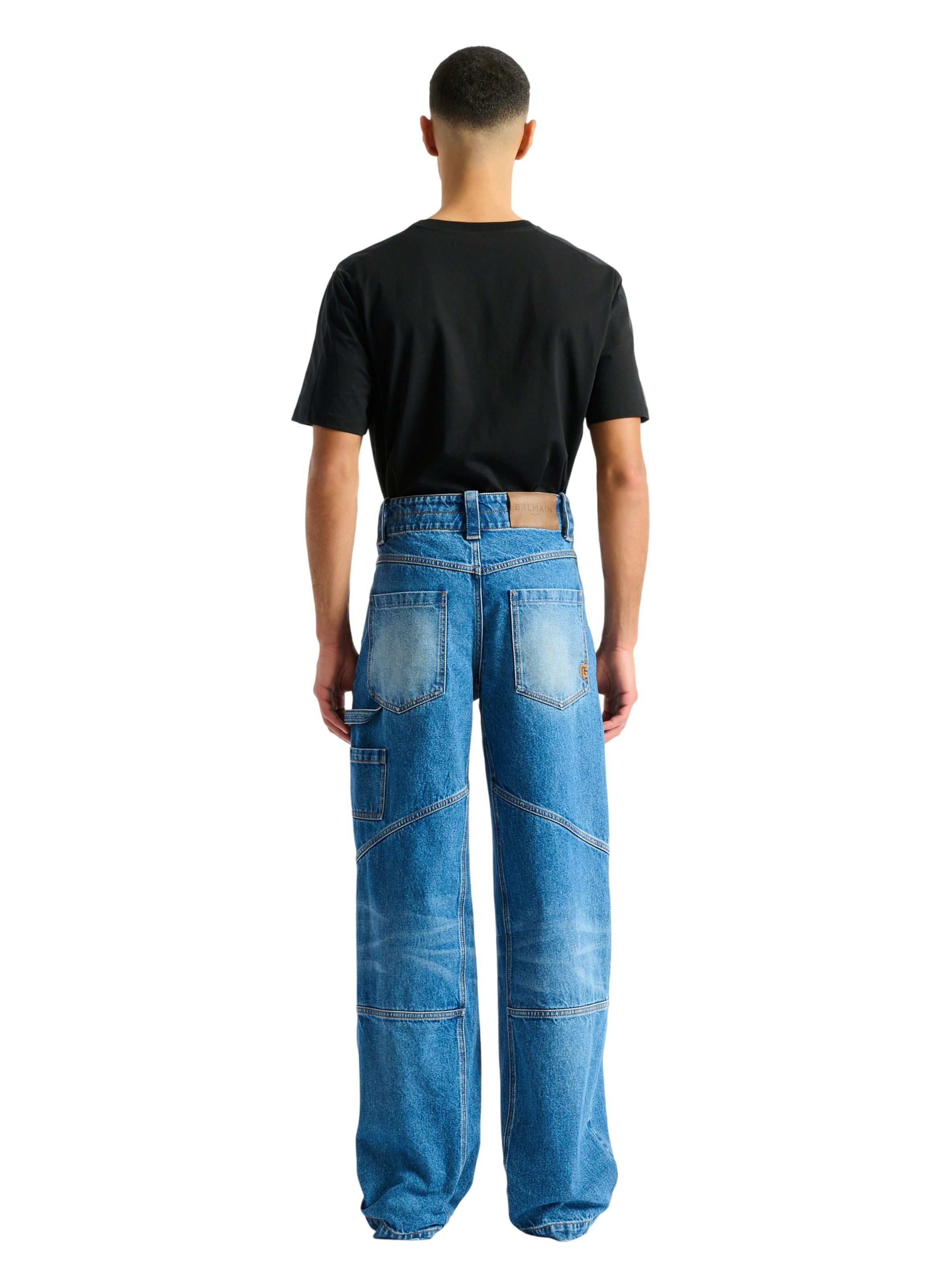 Jean carpenter en denim délavé blue BALMAIN Bleu
