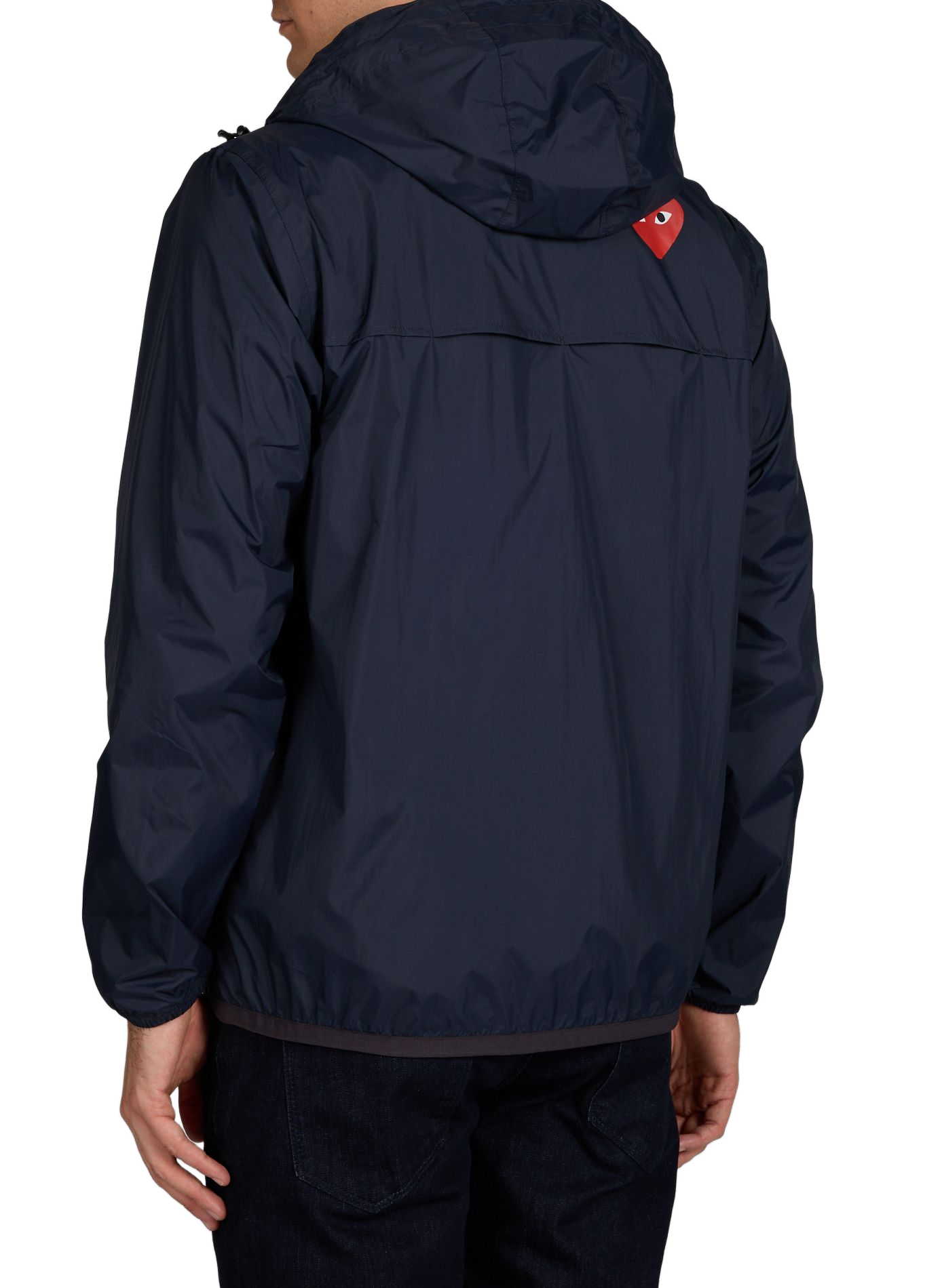 Waterproof hooded jacket COMME DES GARCONS PLAY Blue