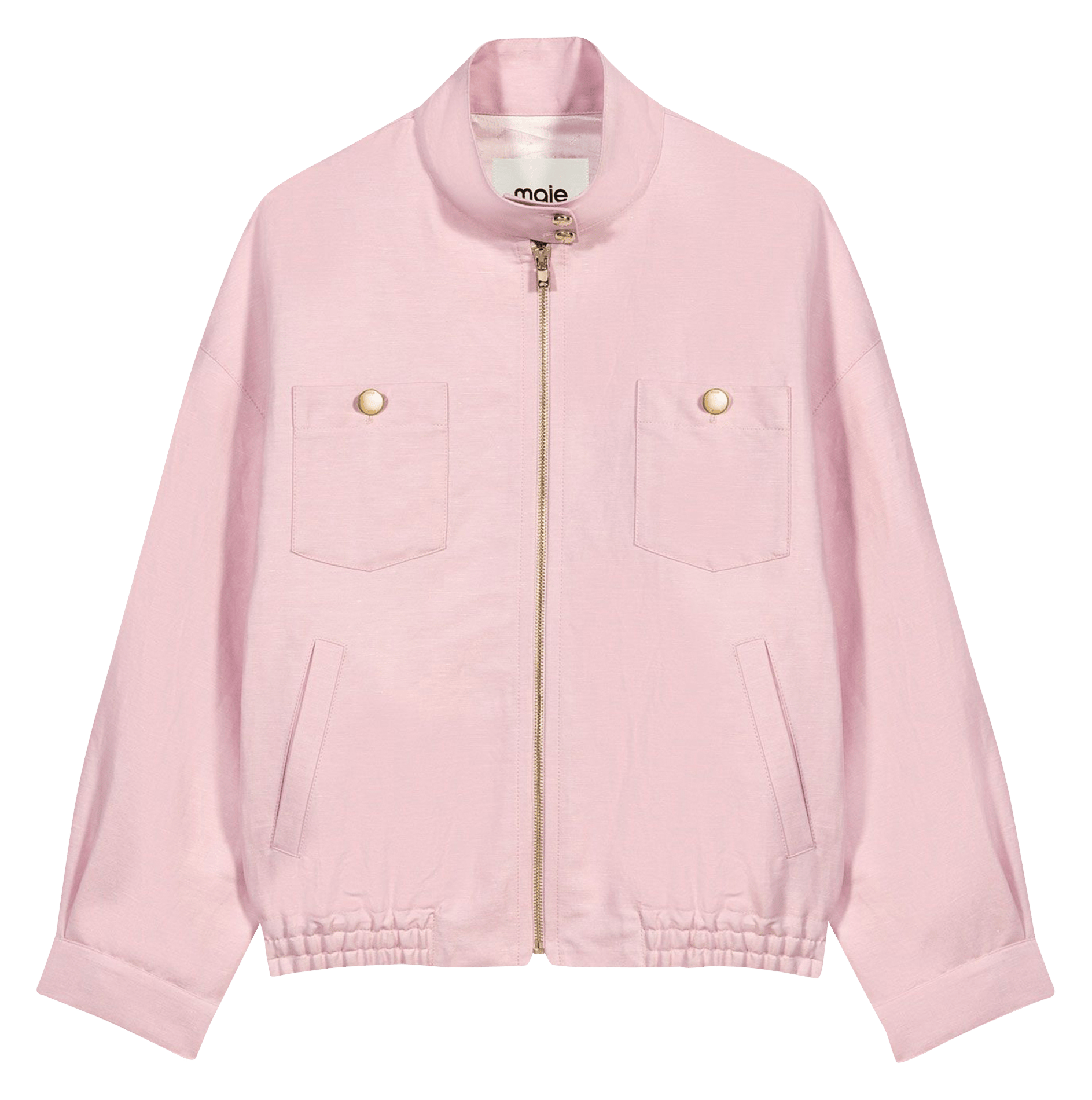 Veste oversize en coton et lin MAJE Rose