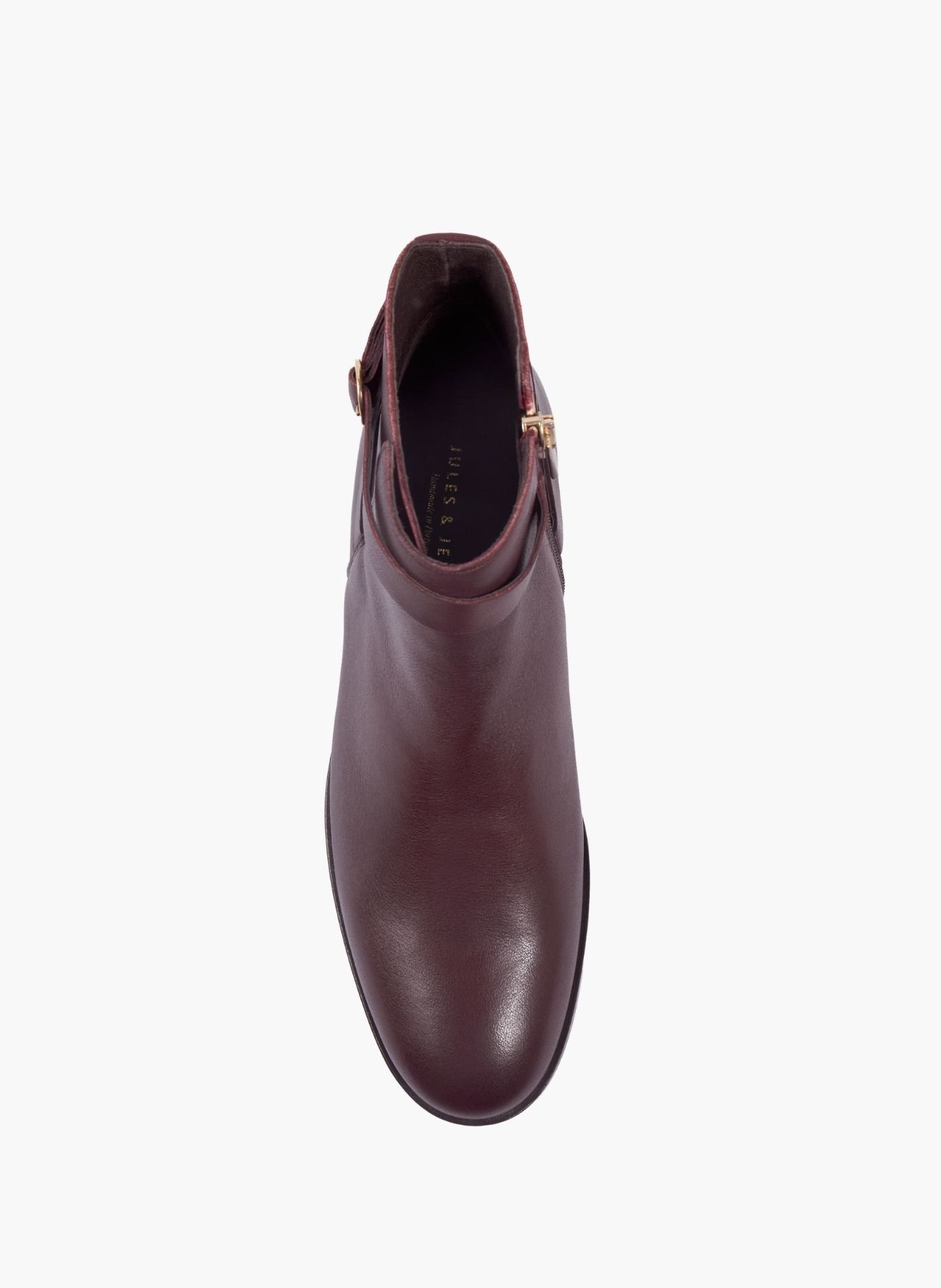 Bottines cavalières plates cuir lisse JULES & JENN Rouge