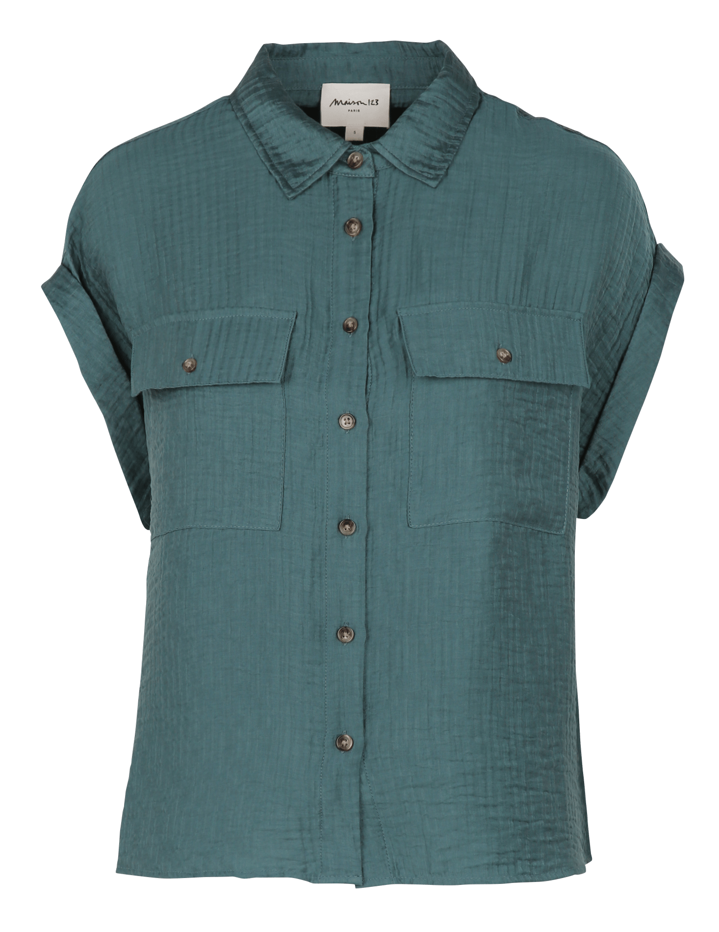 Chemise manches courtes texturée mallory MAISON 123 Bleu