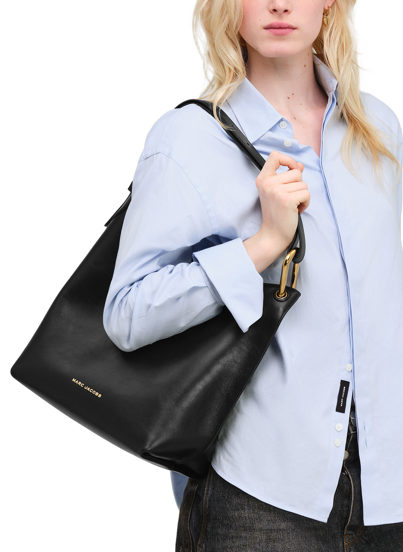 Schultertasche The Scene Bucket aus Leder MARC JACOBS Schwarz