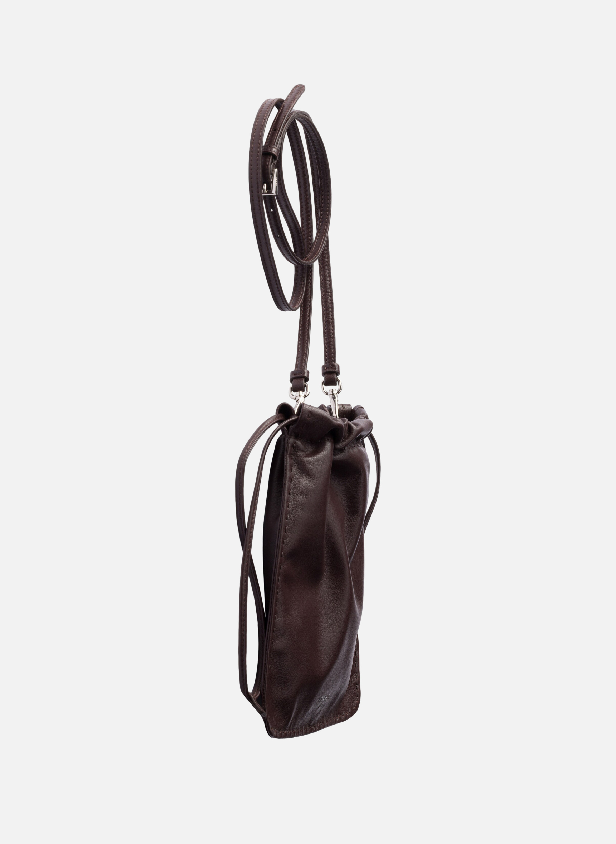 Pochette pour smartphone en cuir nappa PRADA Marron