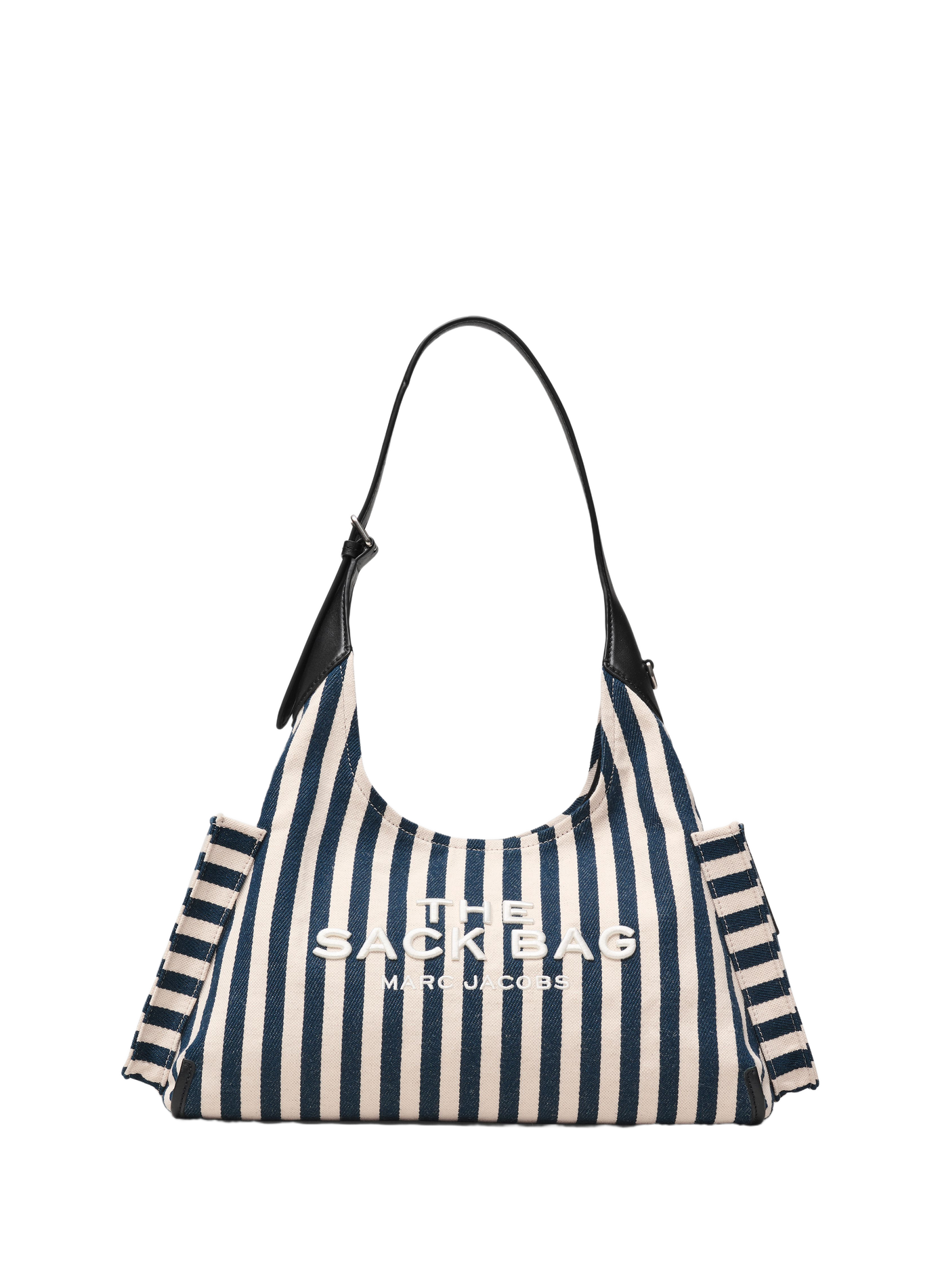 Sac The Stripe Canvas Belted en coton et lin MARC JACOBS Bleu