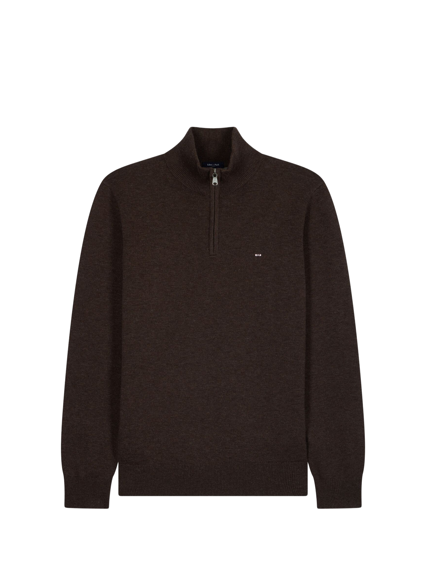 Pull col montant zippée en laine mélangée EDEN PARK Brown