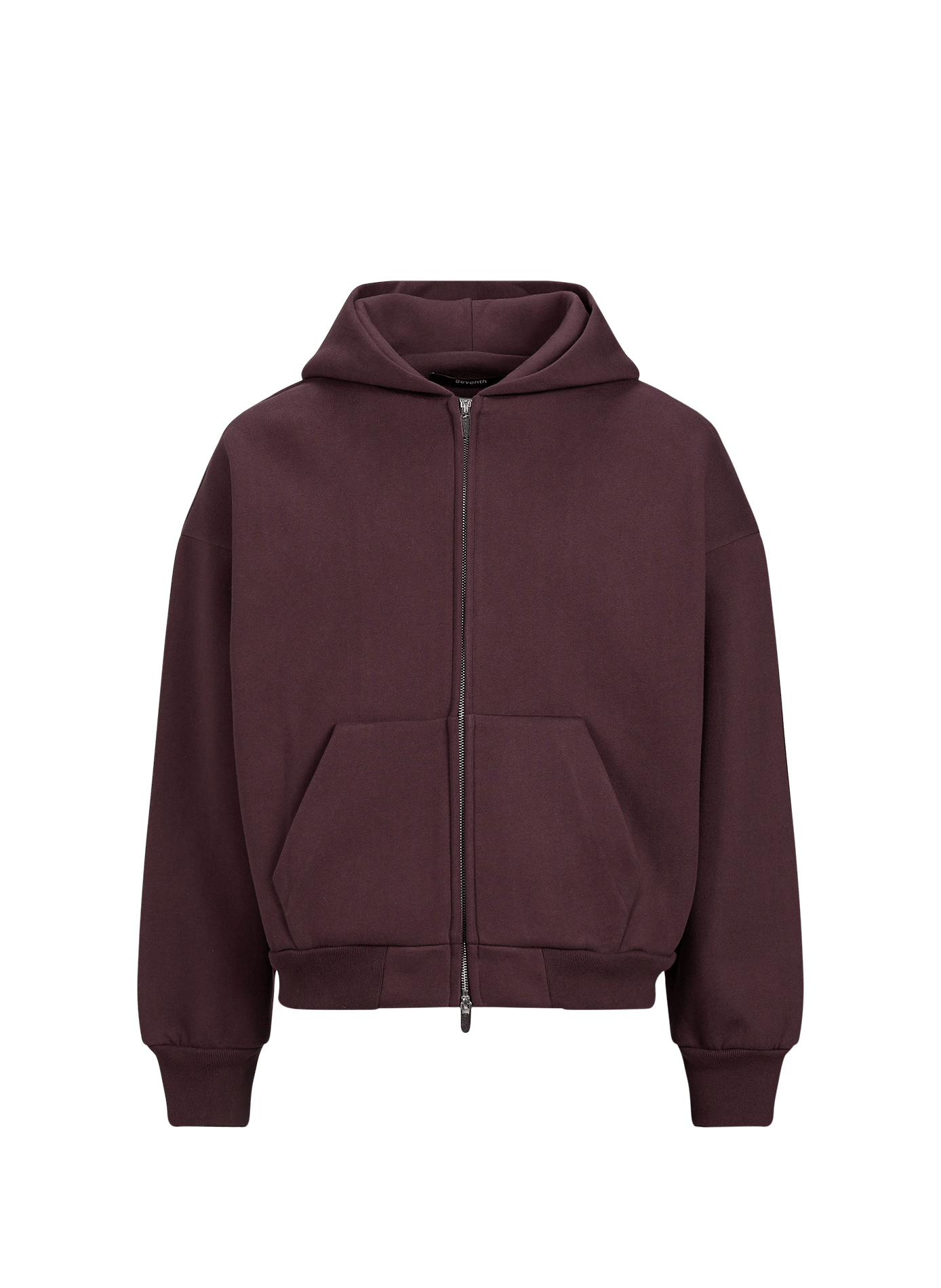Plain oversized zip-up hoodie SEVENTH Purple