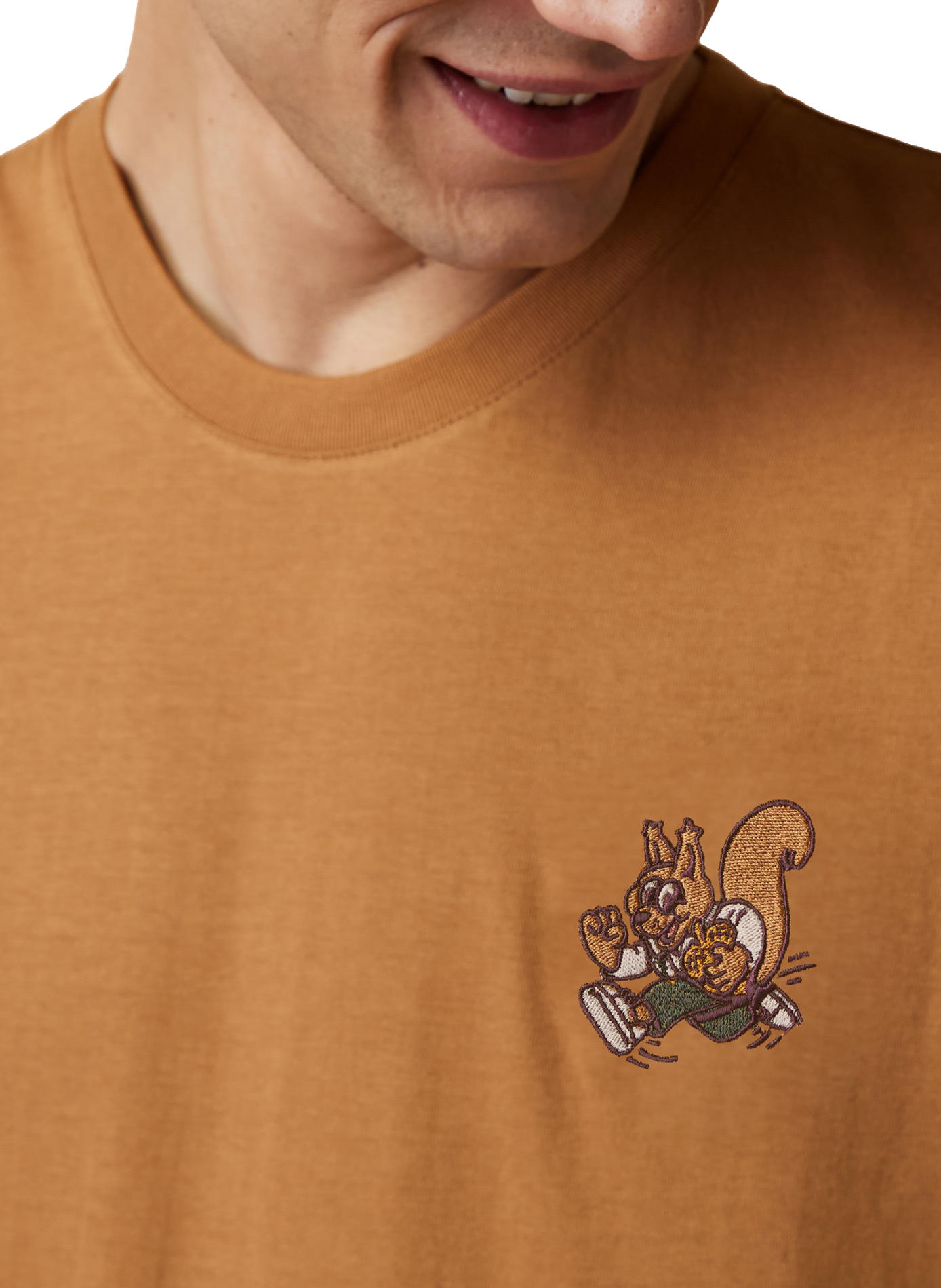 Geborduurd Arcy T-shirt van katoen FAGUO Bruin