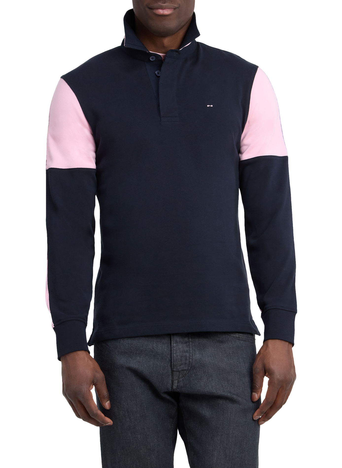 Gerader Baumwoll-Poloshirt EDEN PARK Blau