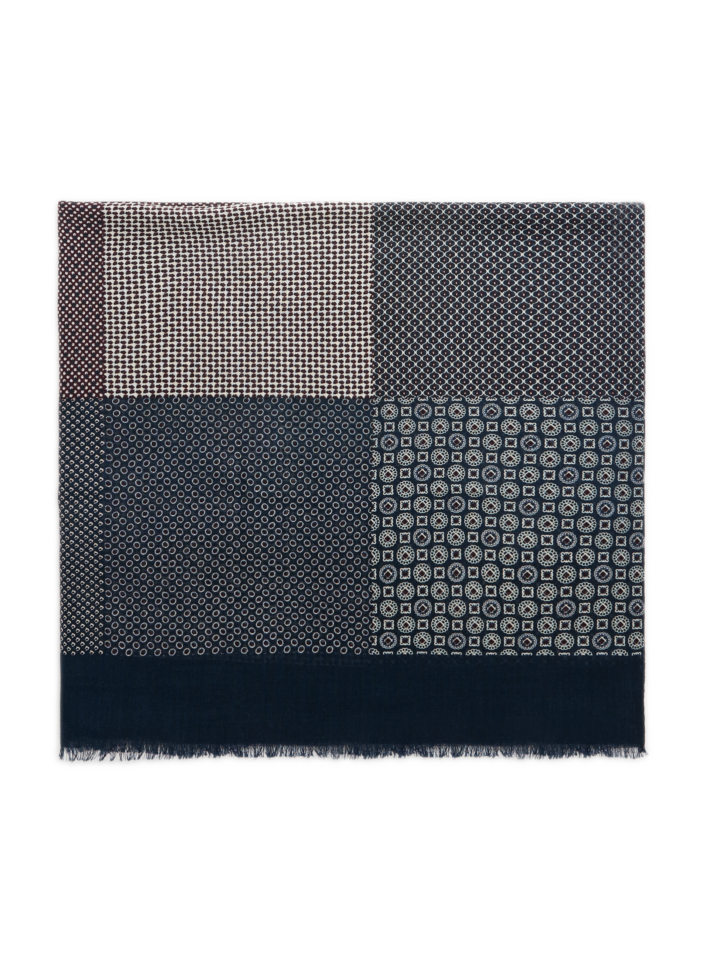 AU PRINTEMPS PARIS Printed wool scarf Blue