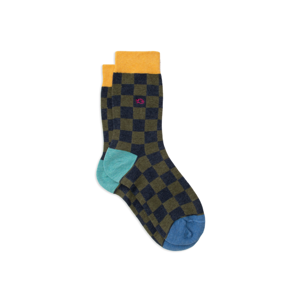 Chaussettes en coton peigné carreaux BILLYBELT Vert