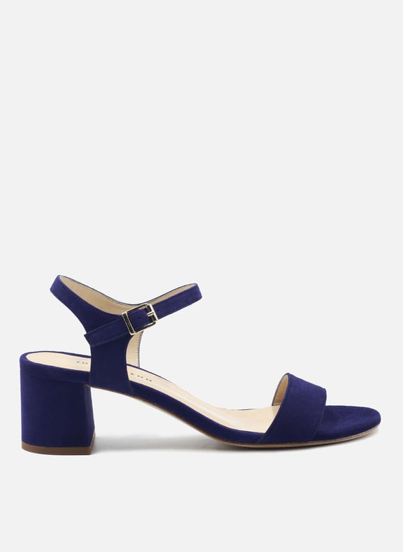 Sandales moyen talon cuir daim Bleu by JULES & JENN JULES & JENN Sandales moyen talon cuir daim Bleu