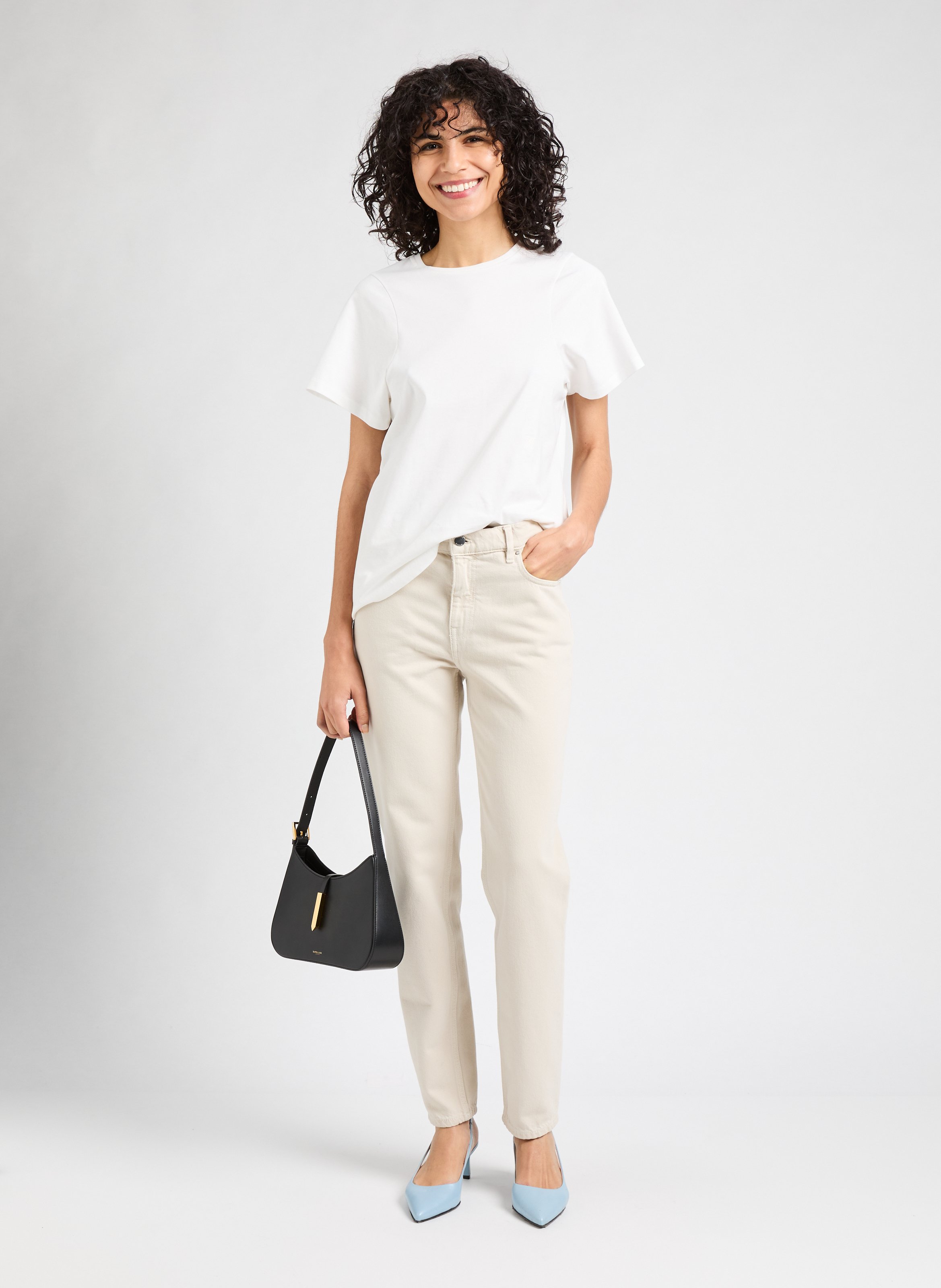 T-shirt uni en coton TOTEME Blanc