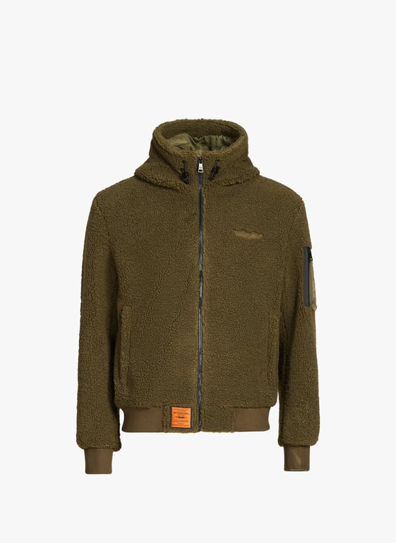 Veste ample à capuche en polaire | Kaki by BOMBERS ORIGINAL Veste ample à capuche en polaire Kaki