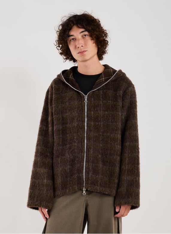 Hoodie with blended wool hood | Brown by OUR LEGACY Hoodie with blended wool hood Brown
