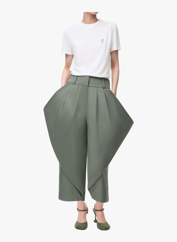 T-shirt brodé en coton mélangé | Blanc by LOEWE T-shirt brodé en coton mélangé Blanc