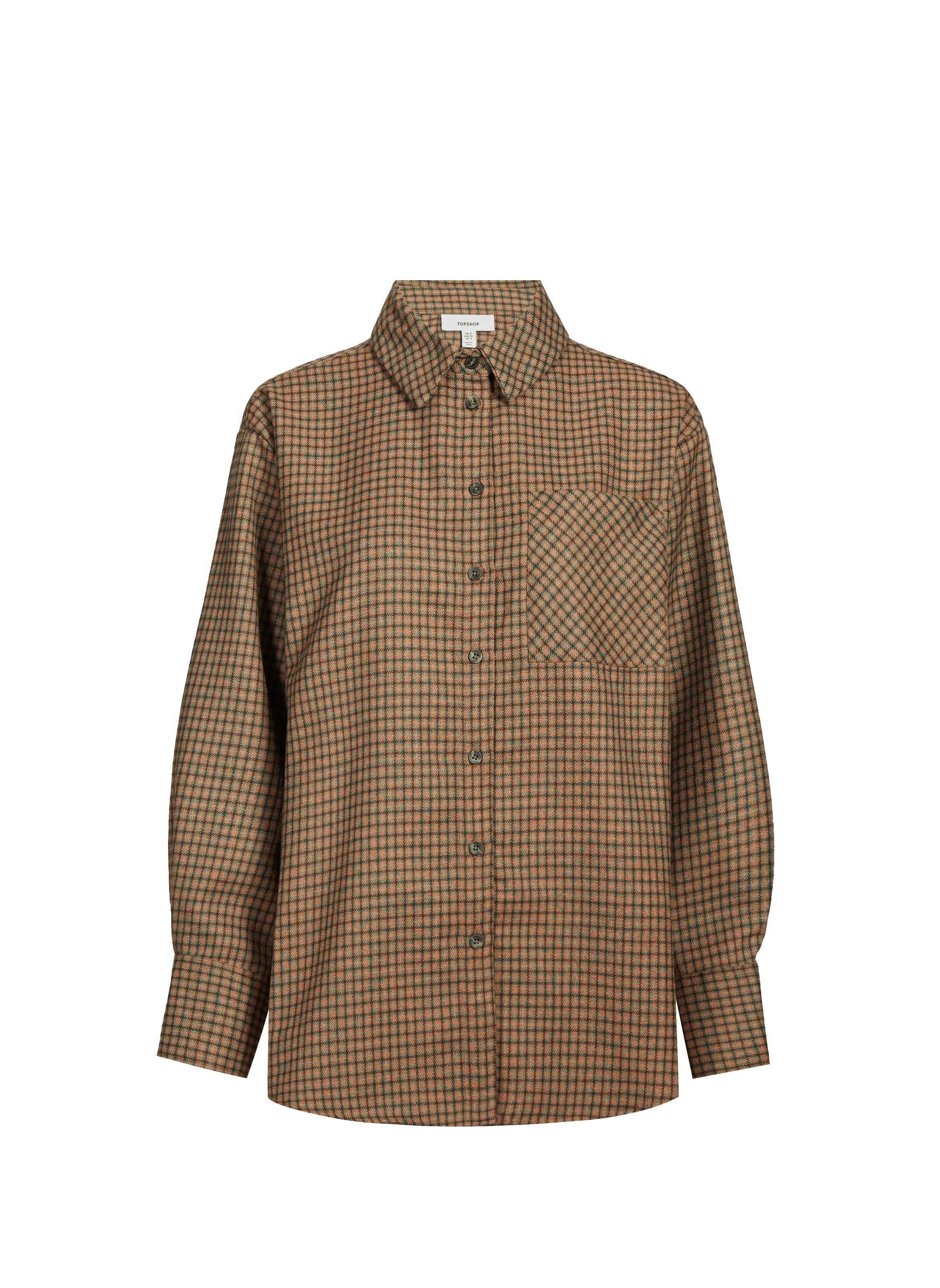 Shirt with classic plaid collar TOPSHOP Brown