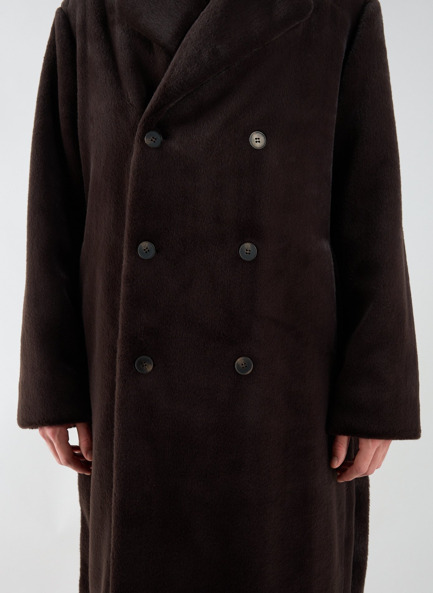 Long faux fur coat DROLE DE MONSIEUR Brown