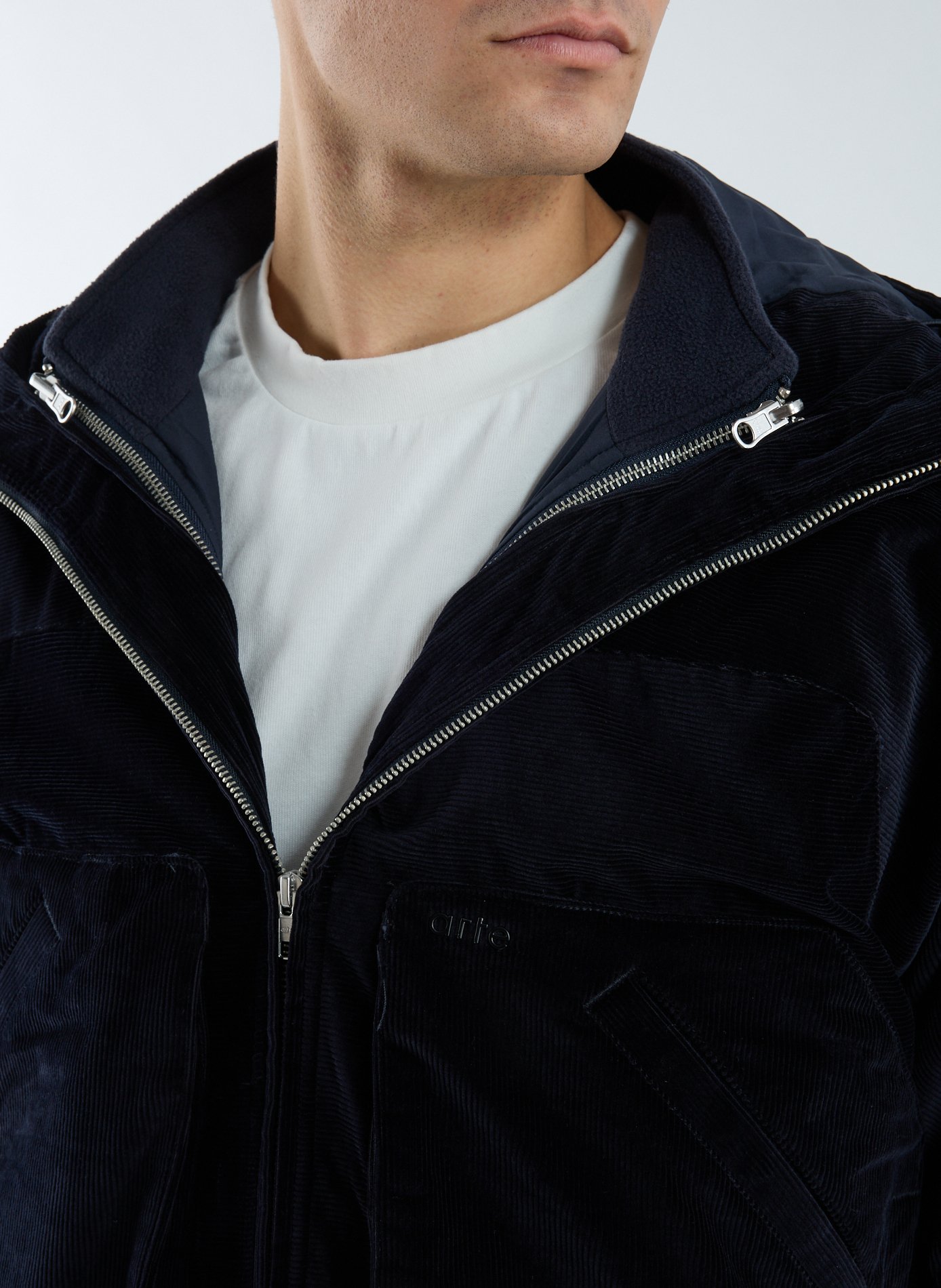 Oversized ribbed velvet jacket in a cotton blend ARTE ANTWERP Blue