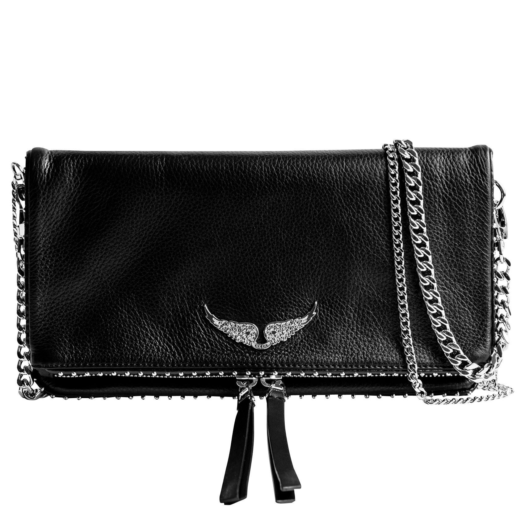 Sac bandoulière en cuir rock ZADIG&VOLTAIRE Noir