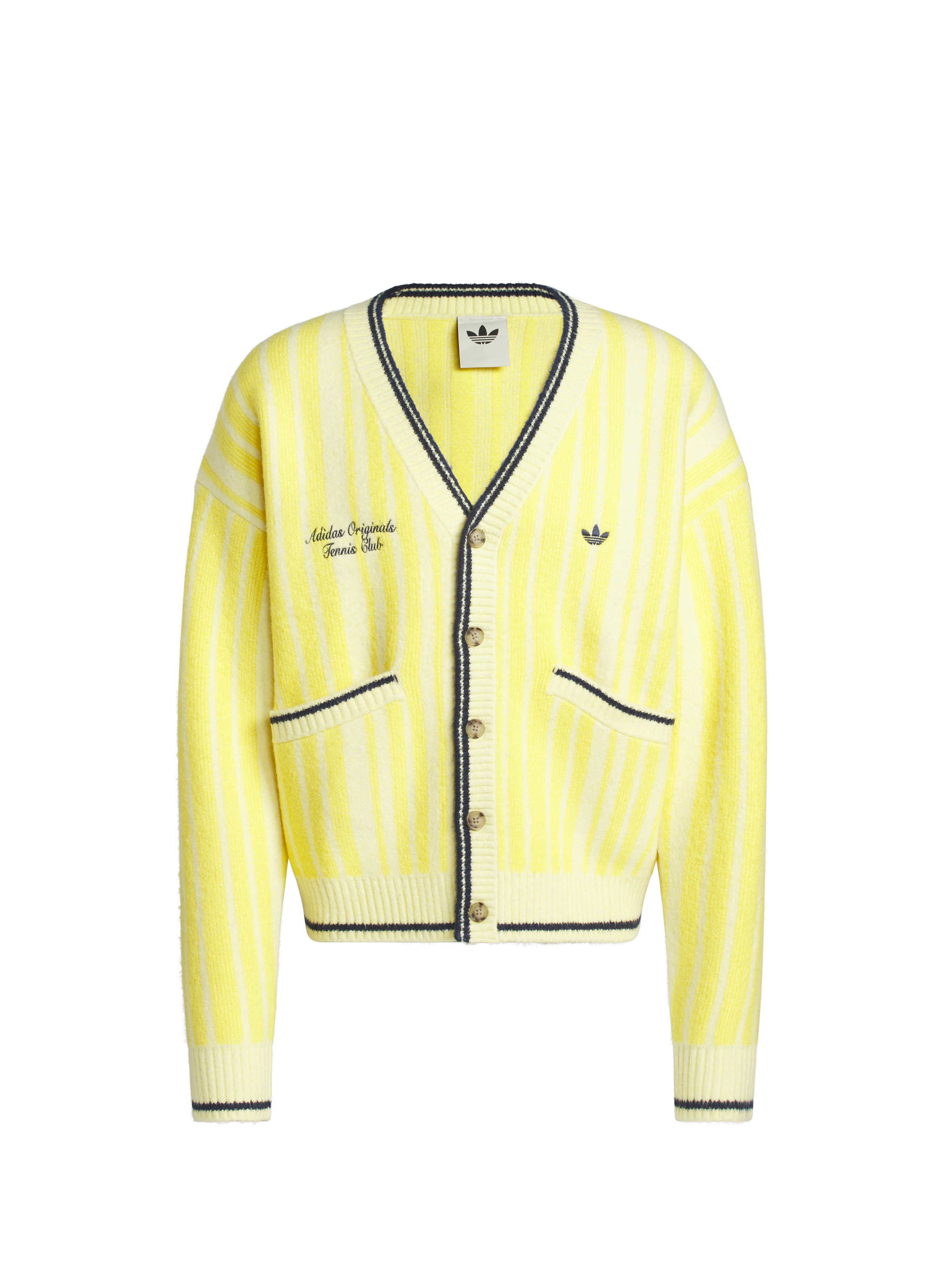 Striped cardigan in cotton and wool blend ADIDAS Yellow