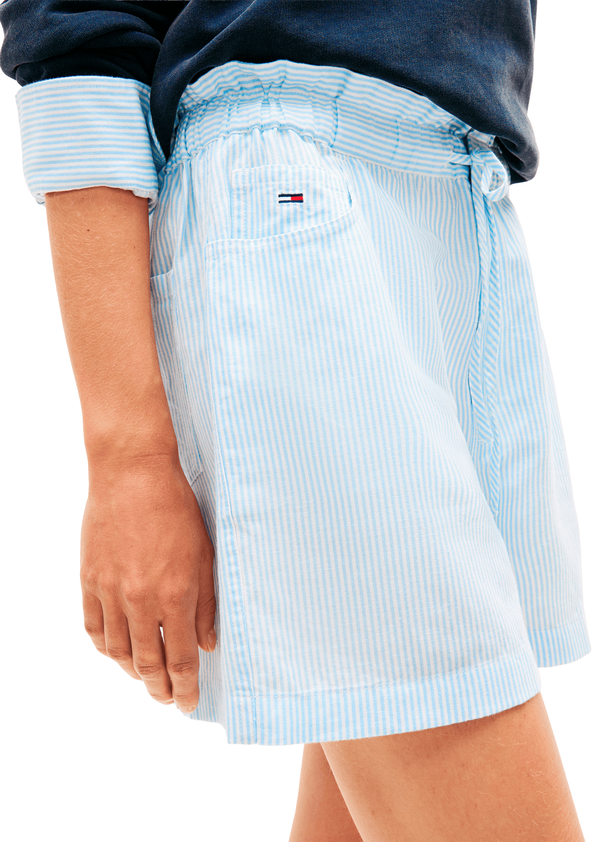 Mixed linen and cotton Bermuda shorts TOMMY HILFIGER Blue