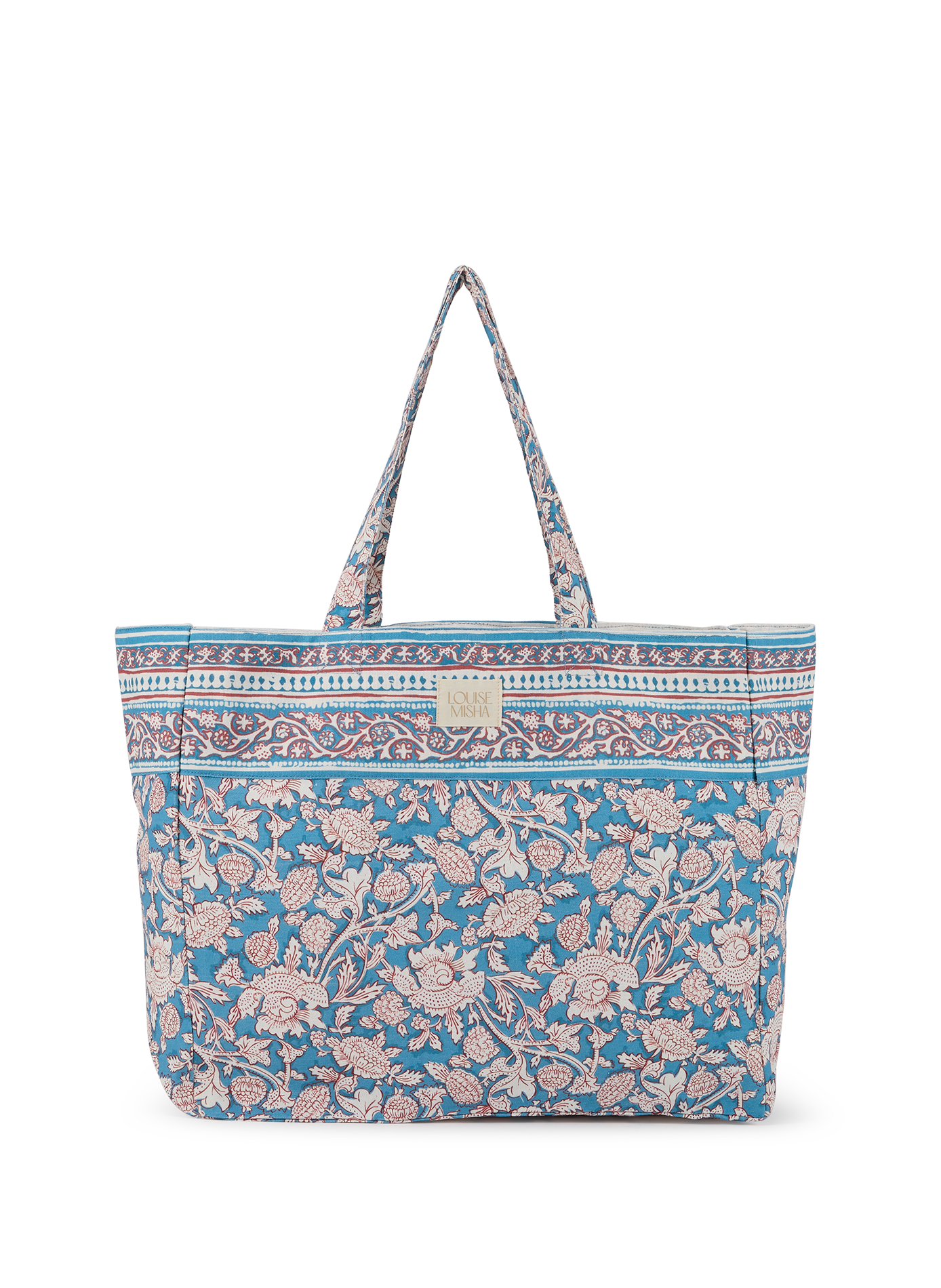 Tote Bag Beverly imprimé en coton LOUISE MISHA Bleu